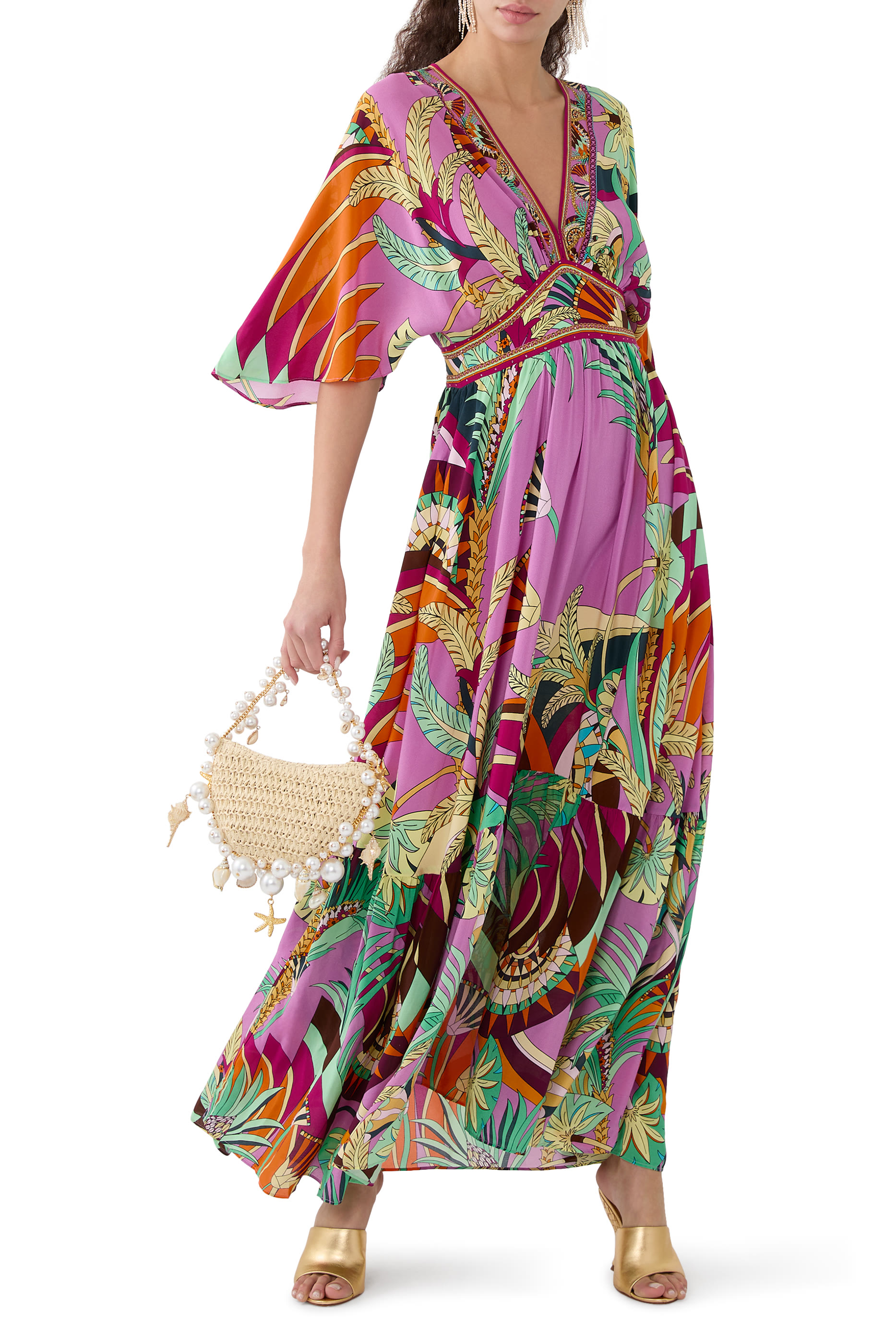 Waisted Dress with Hem Ruffle.