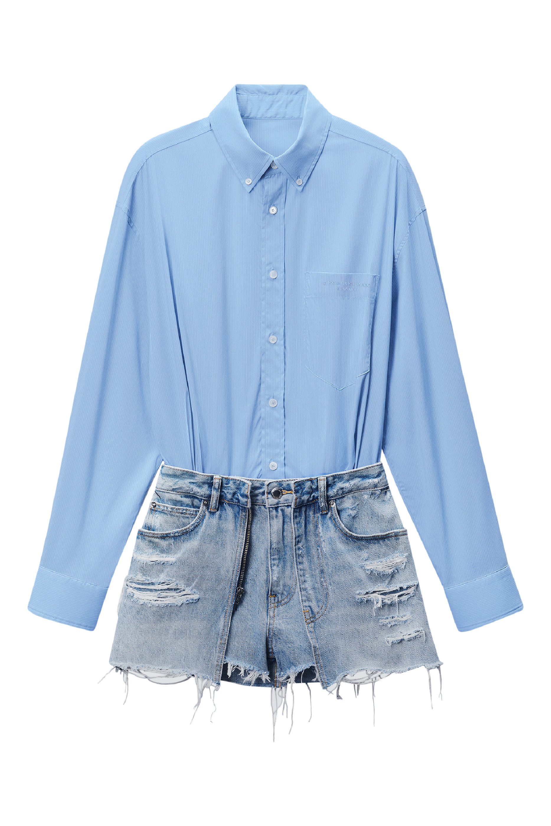 Prestyled Button Down Skort Romper