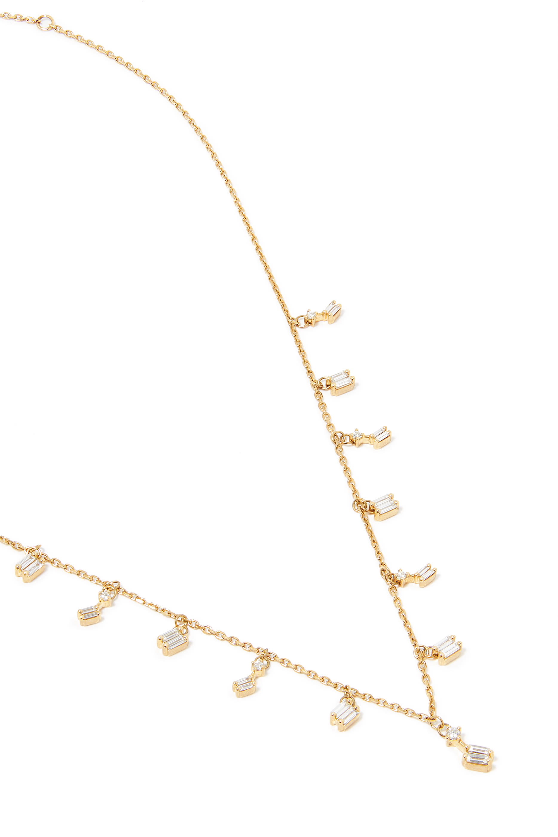 Fireworks Diamond Baguette Cascading Necklace