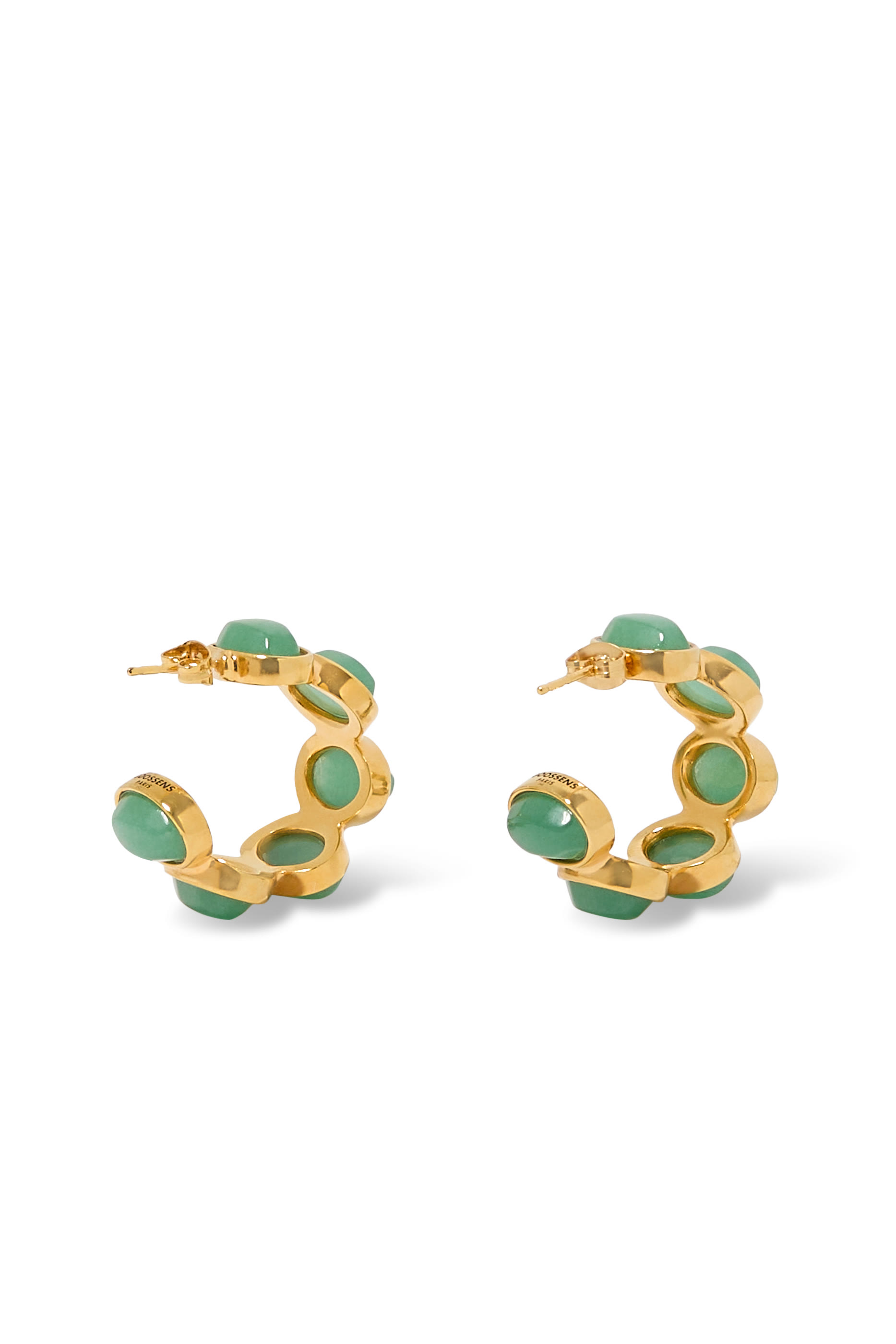 Bosphore Earrings, 24k Gold Plated Brass & Aventurine