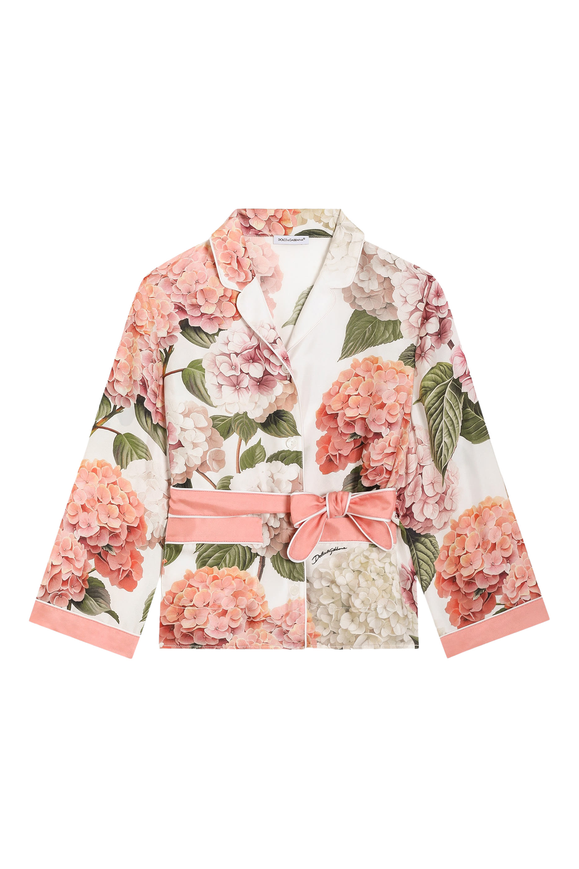 Kids Hydrangea-Print Vanity Twill Shirt