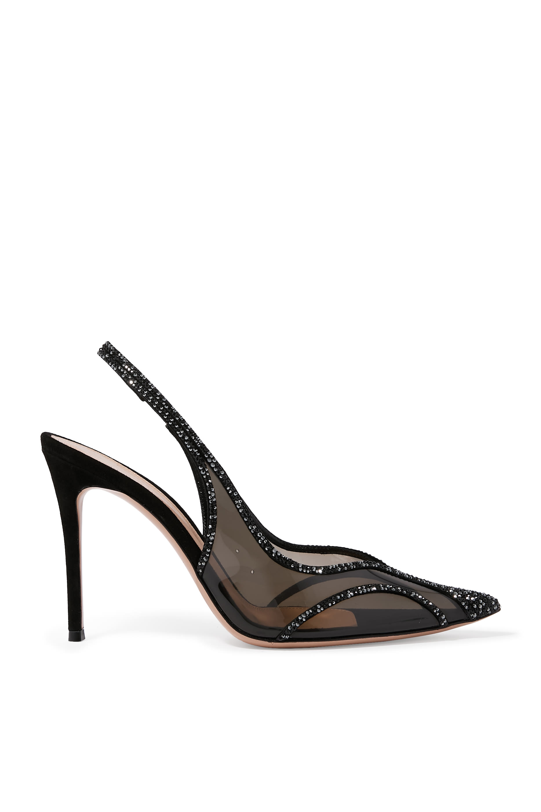 Brenda 95 Leather and Plexi Slingback Pumps 