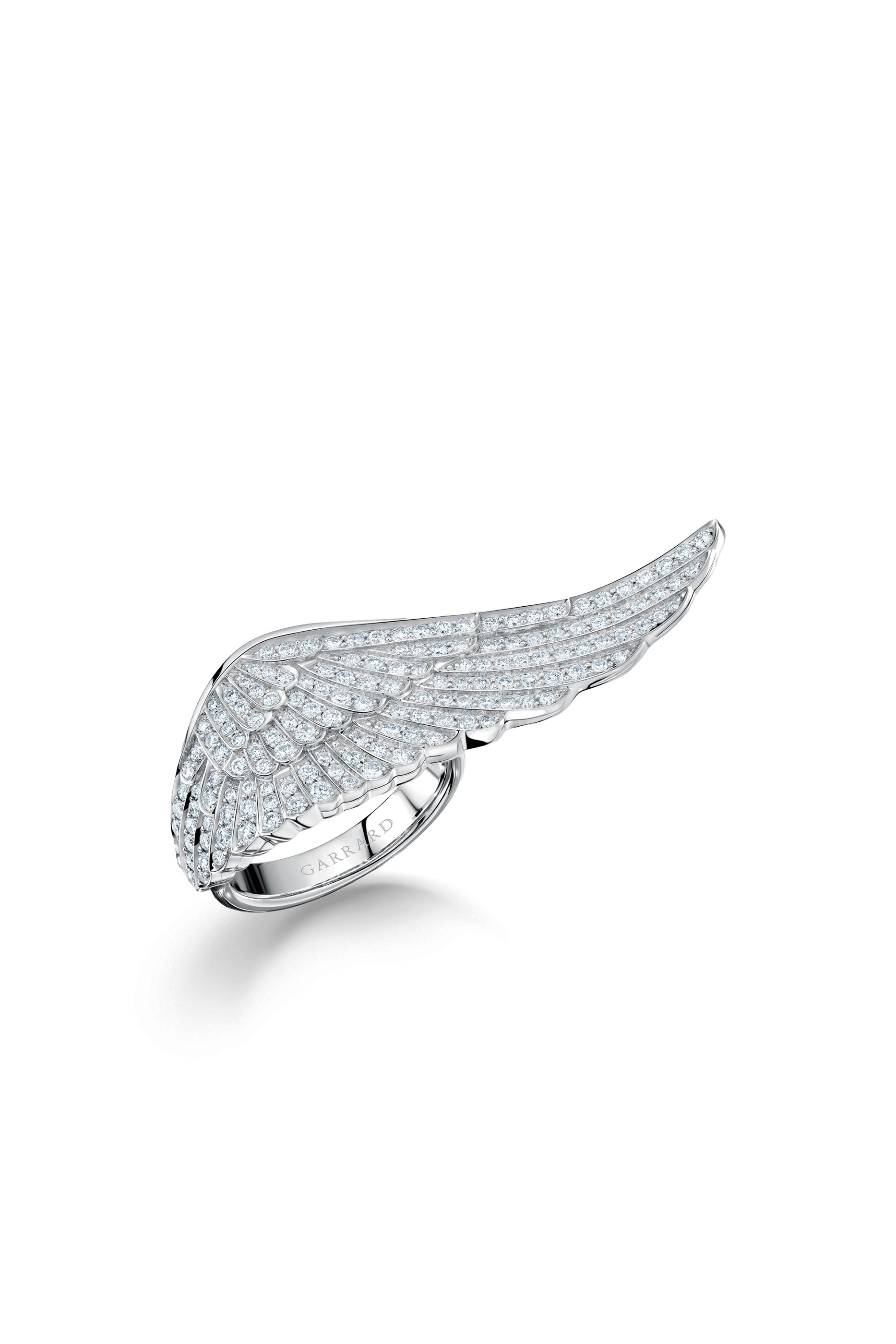 Wings Classic Large Ring, 18K White Gold & Diamonds