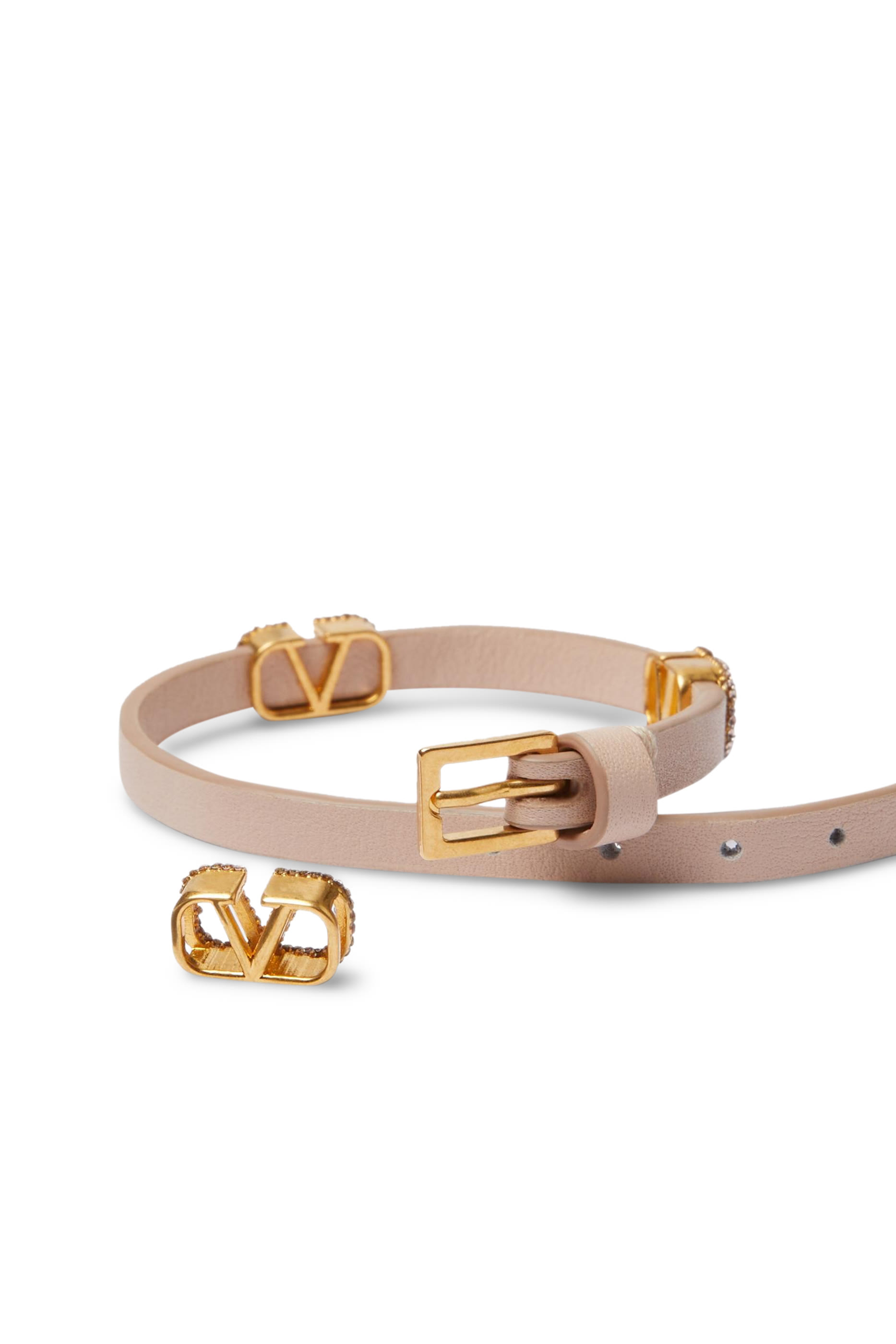  Signature Vlogo Leather Bracelet