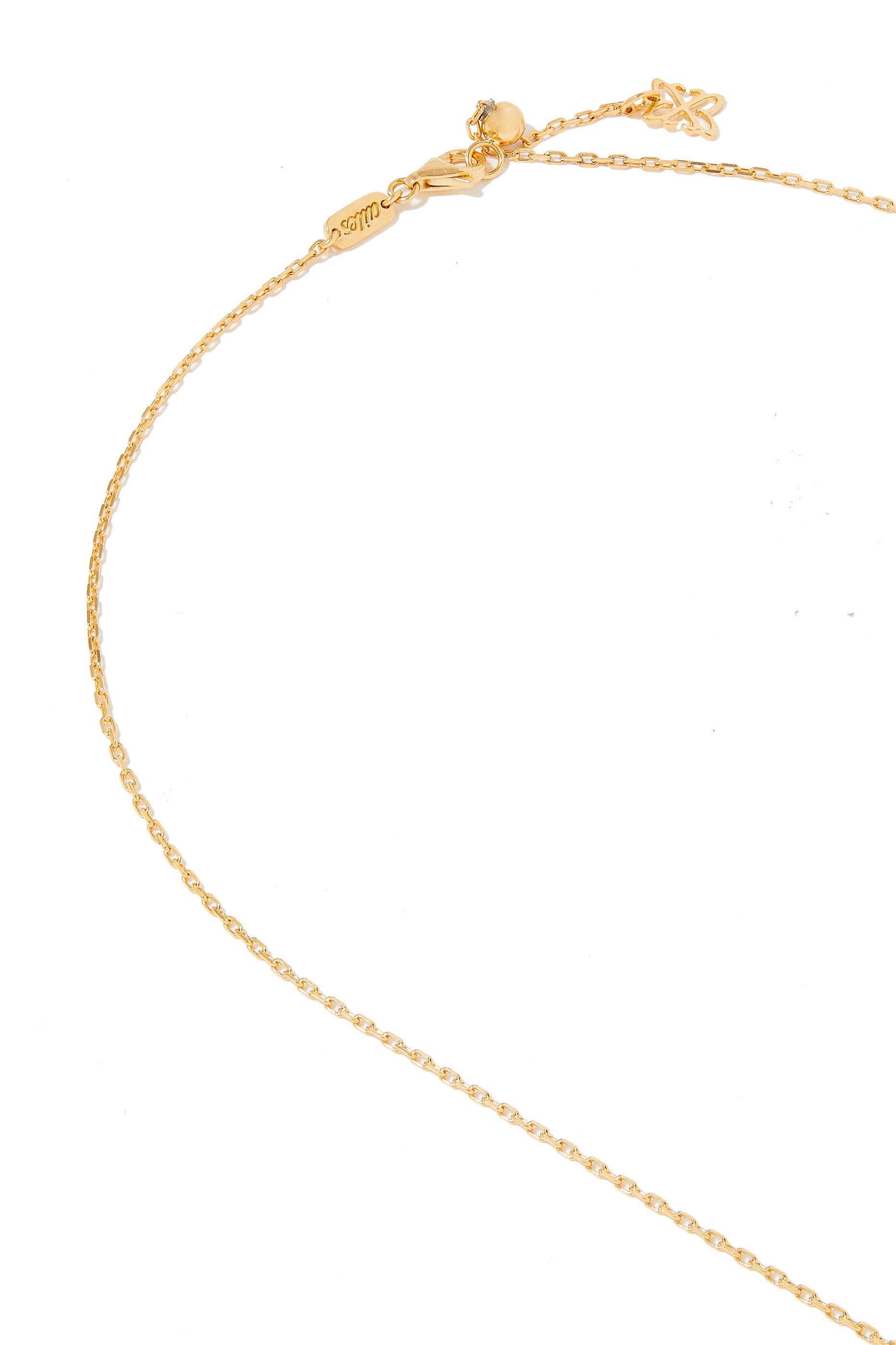 'M' Letter Pendant Necklace, 18k Yellow Gold with Diamonds & Enamel