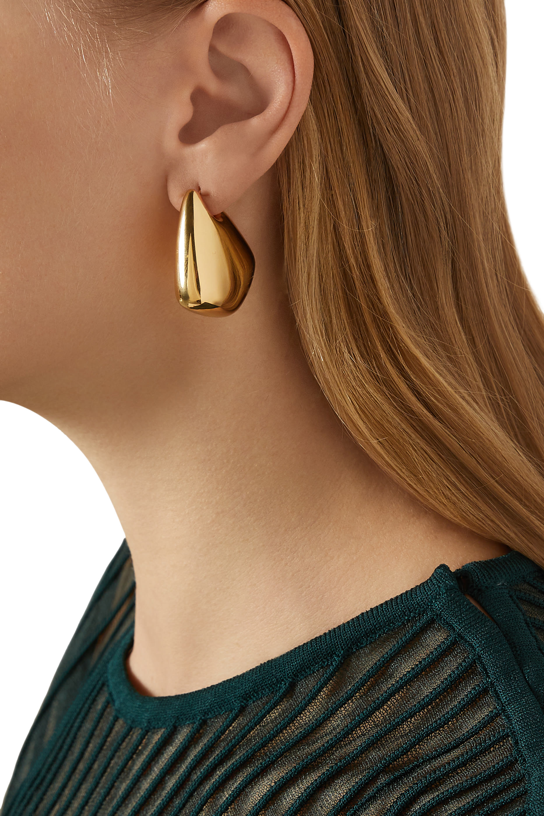 Small Fin Earrings, 18k Gold-plated Sterling Silver