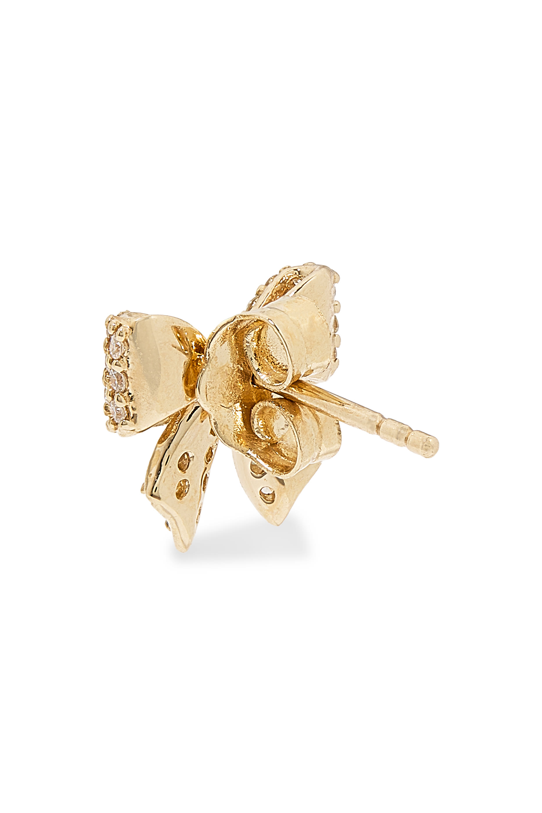 Kids Bow Studs, 14K Yellow Gold &  Diamonds