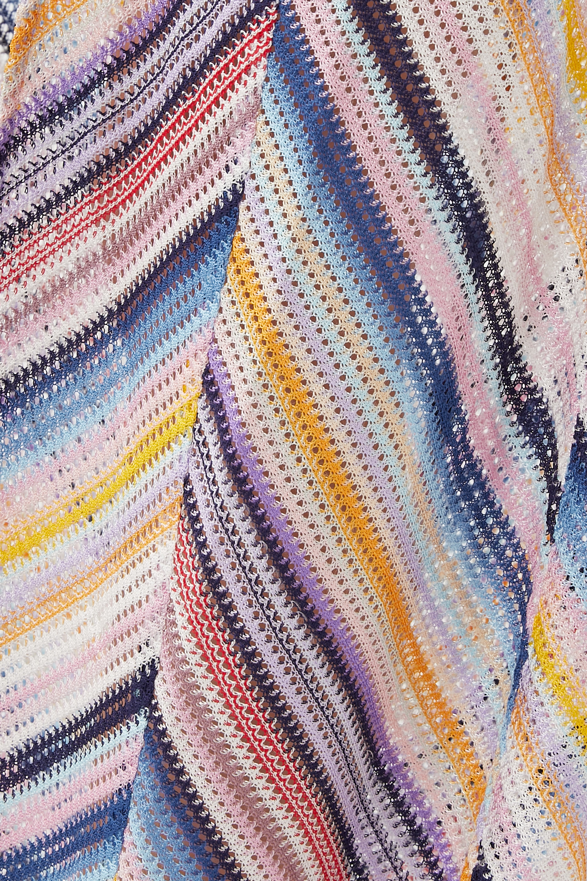 Mare Striped Raschel Long Sleeve Maxi Cardigan