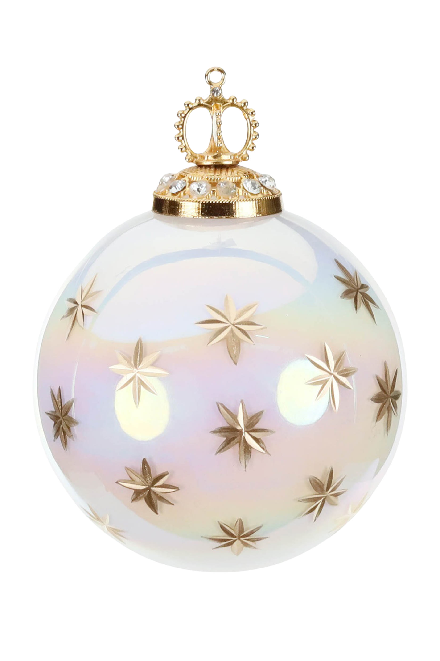 Glass Ball with Stars Ornament