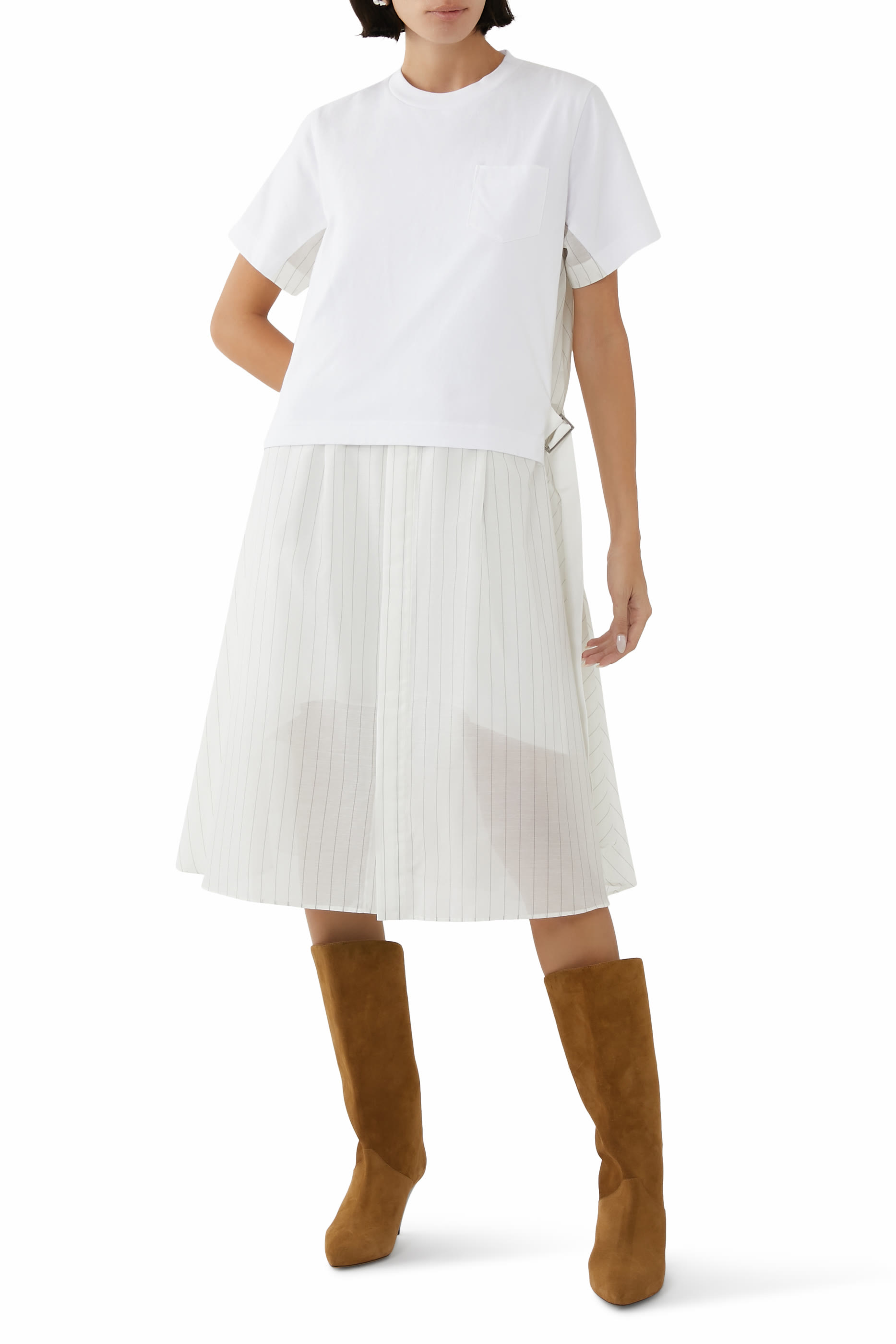 Spun Organza x Cotton Jersey Dress