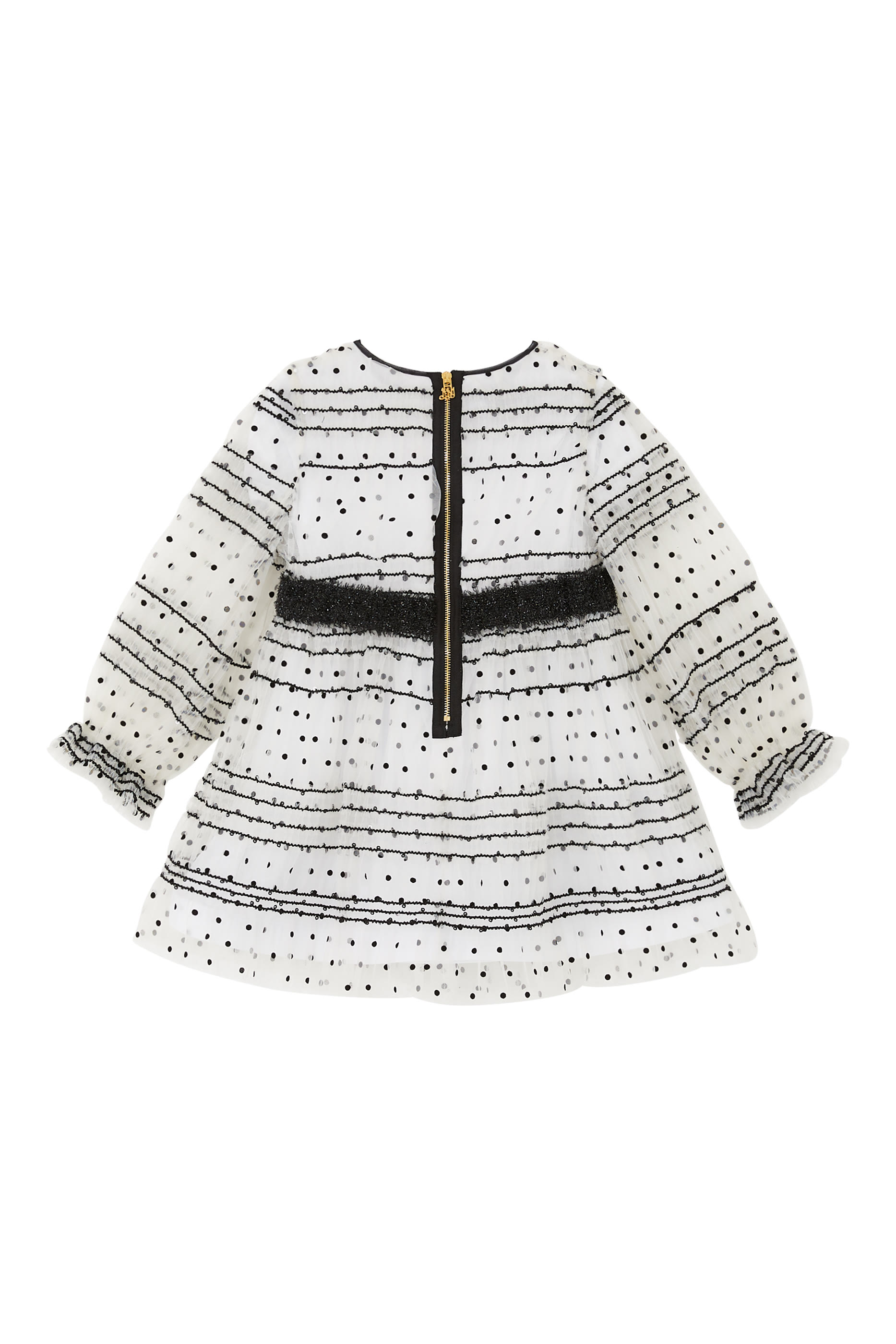 Kids Striped Polka-Dot Tulle Dress