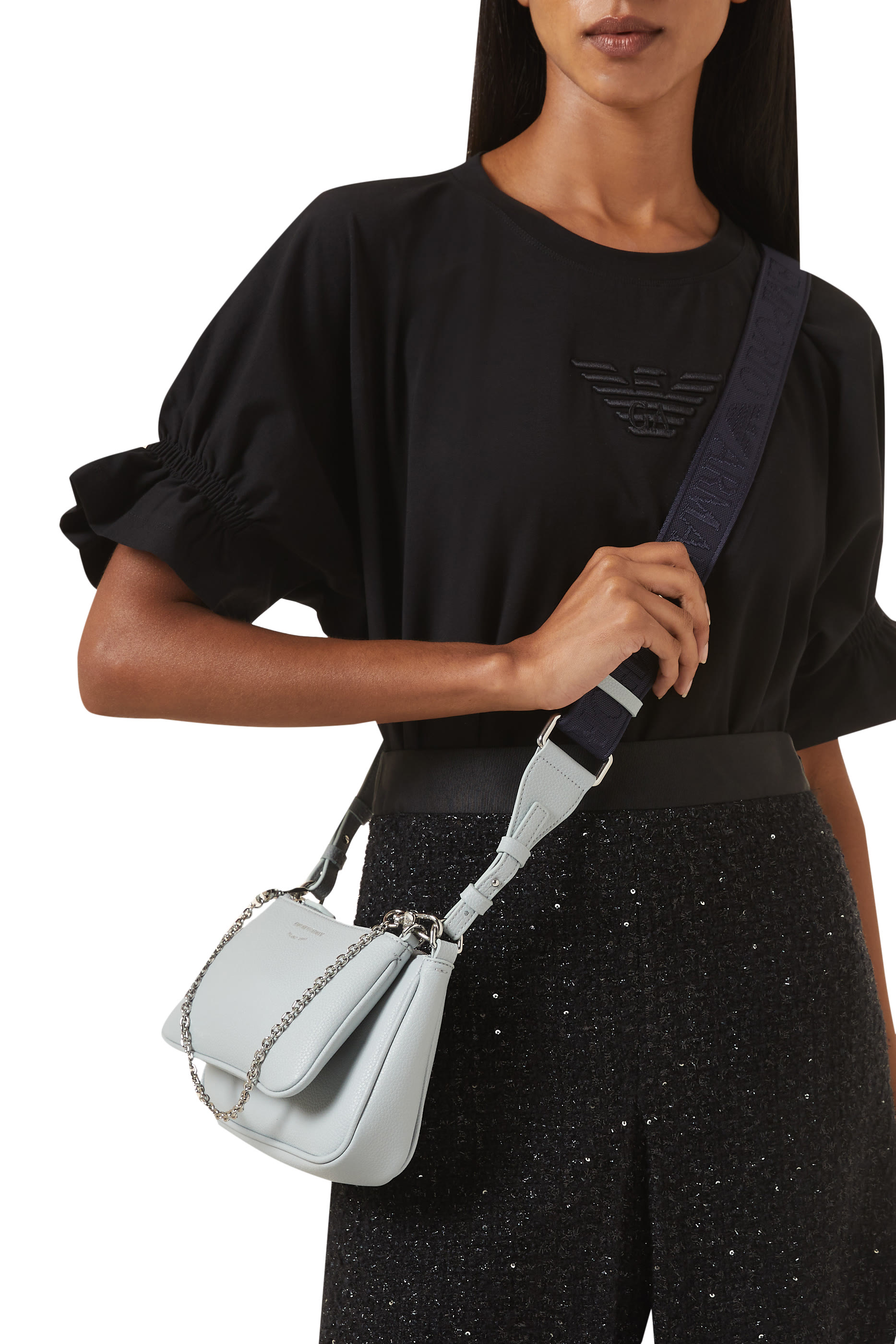 EA Text Logo Crossbody Bag