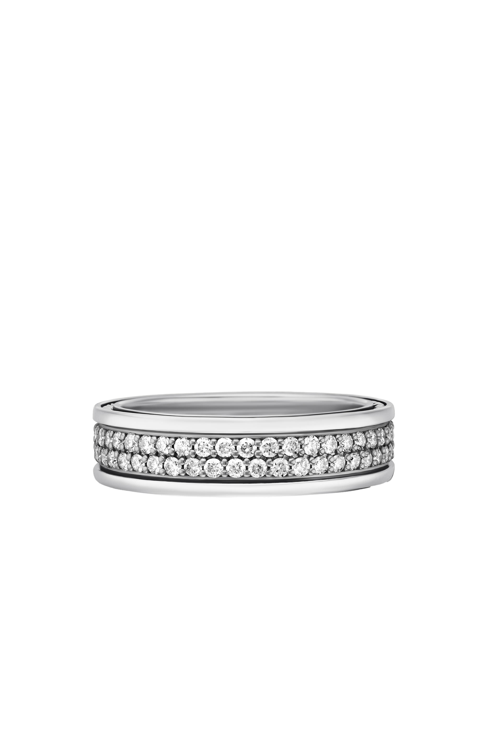 Streamline&reg; Two Row Band Ring, Sterling Silver & Diamonds