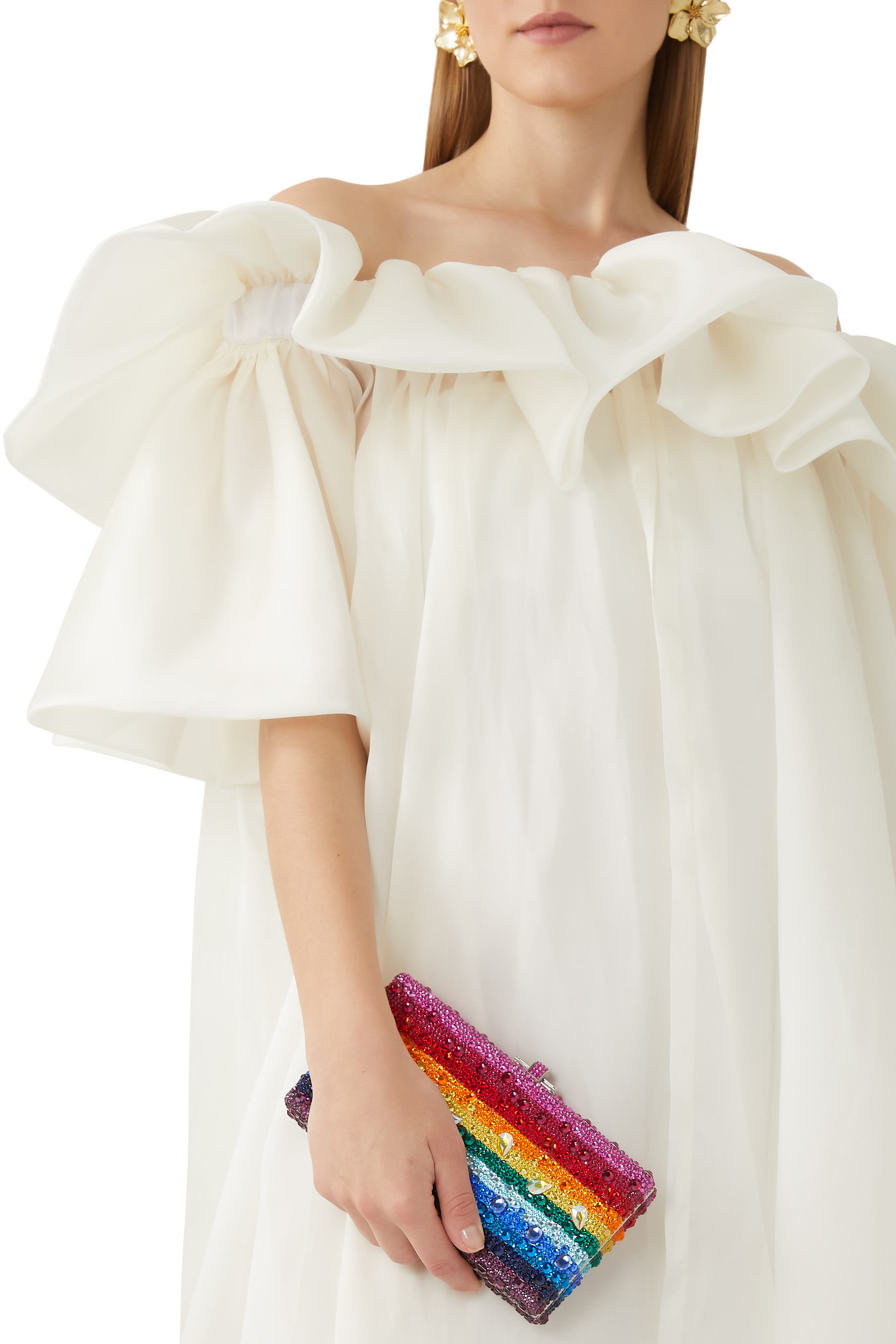 Jeweled Sleek Rectangle Clutch