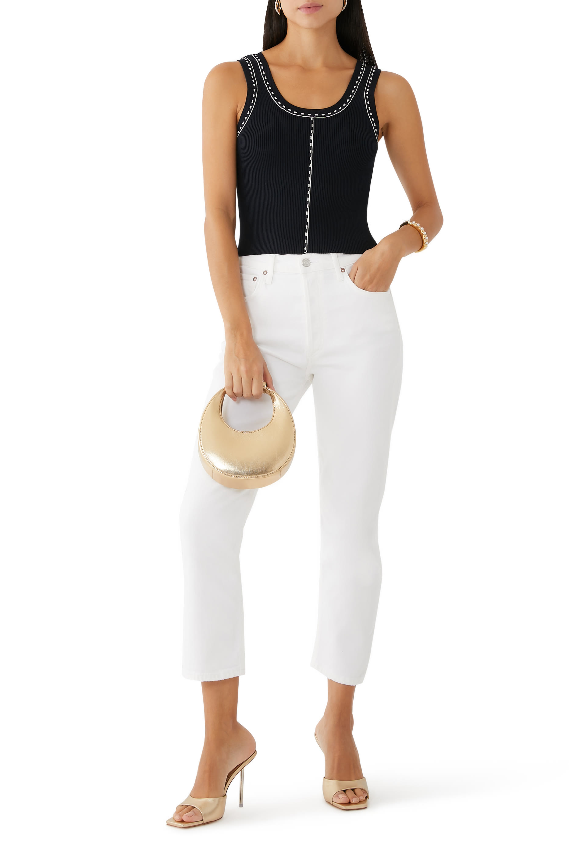 Riley High Rise Straight Crop Jeans