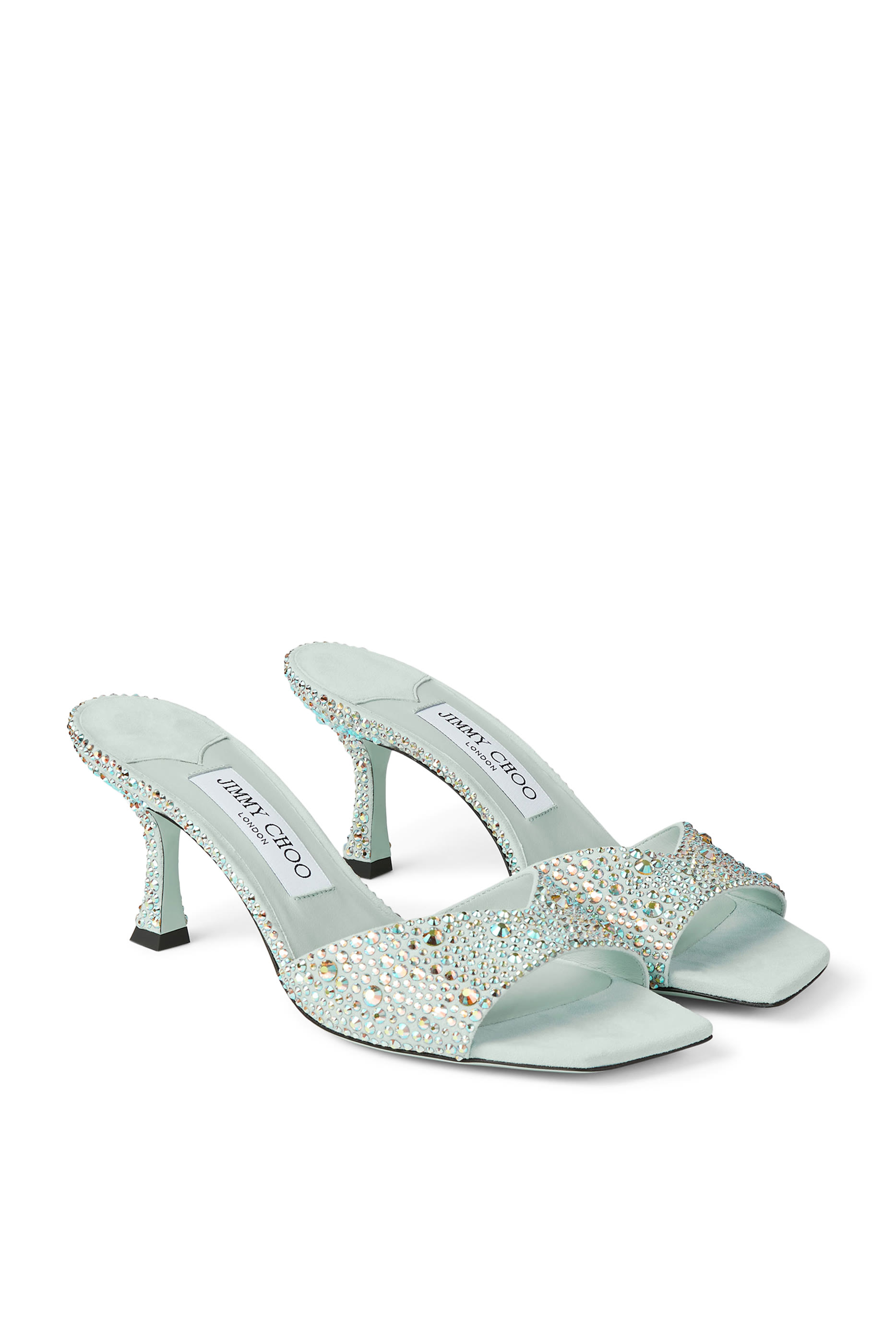 Skye 70 Satin Crystal Mules