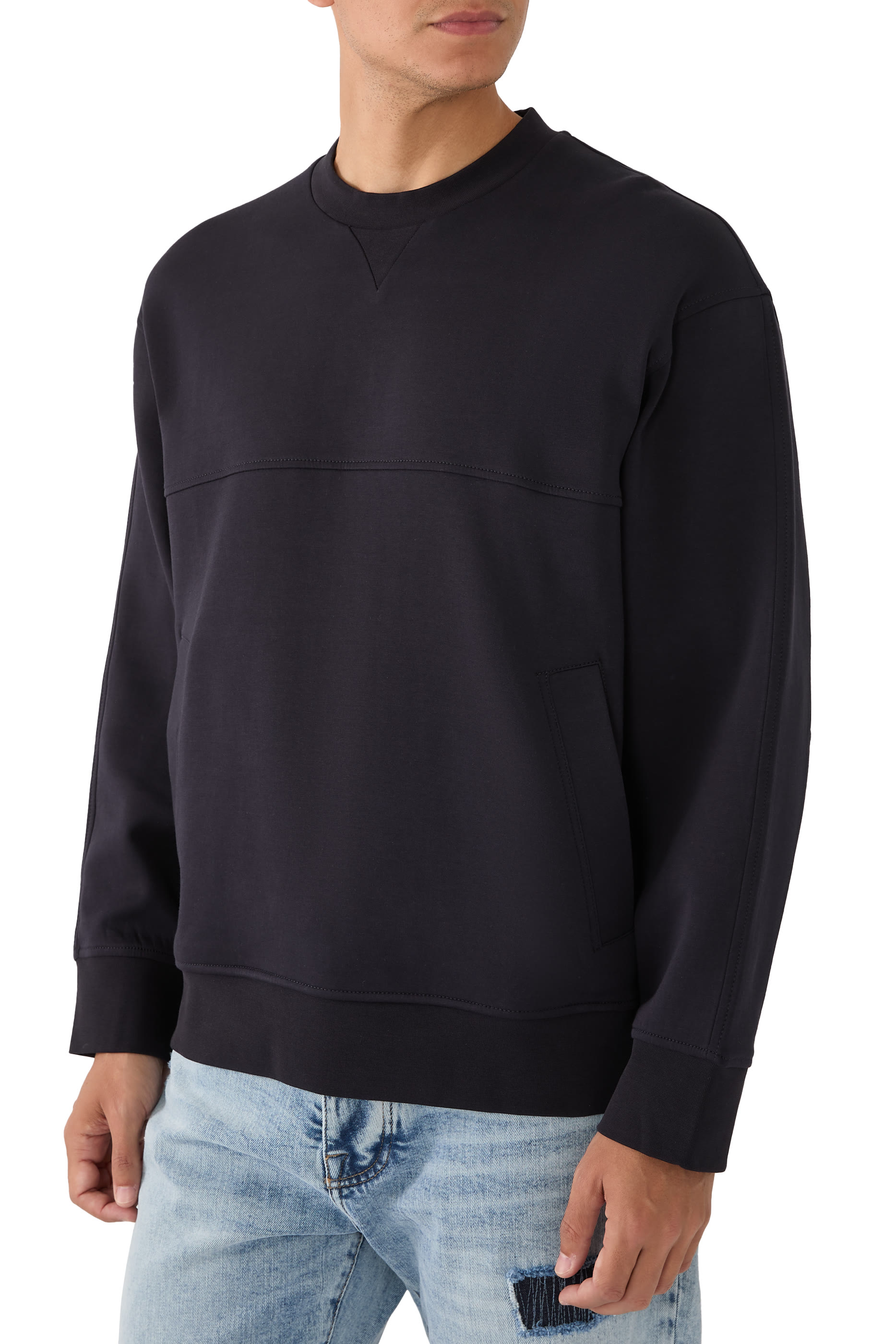 Bonded Cotton Crewneck Sweatshirt