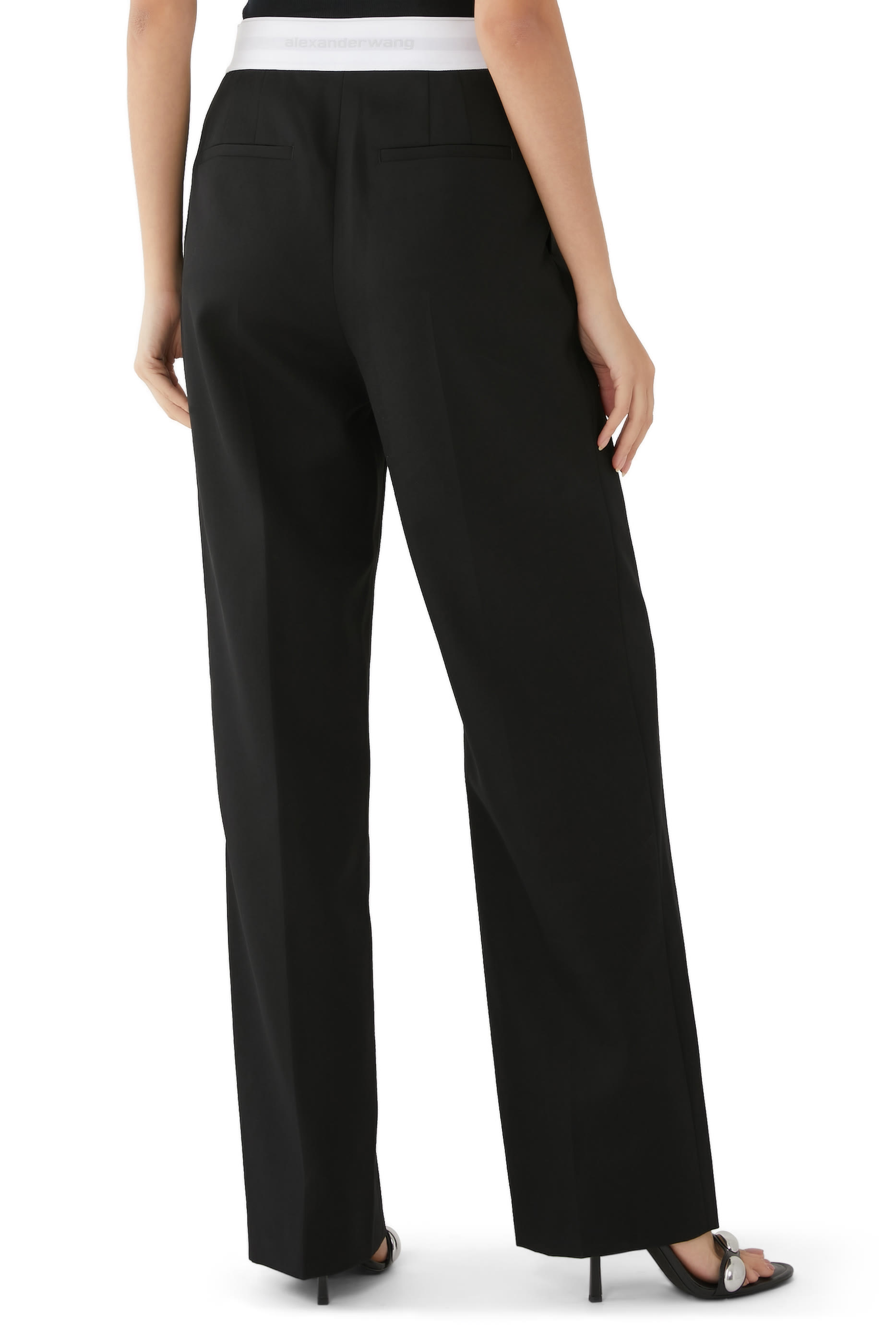 Straight Logo Waistband Trousers