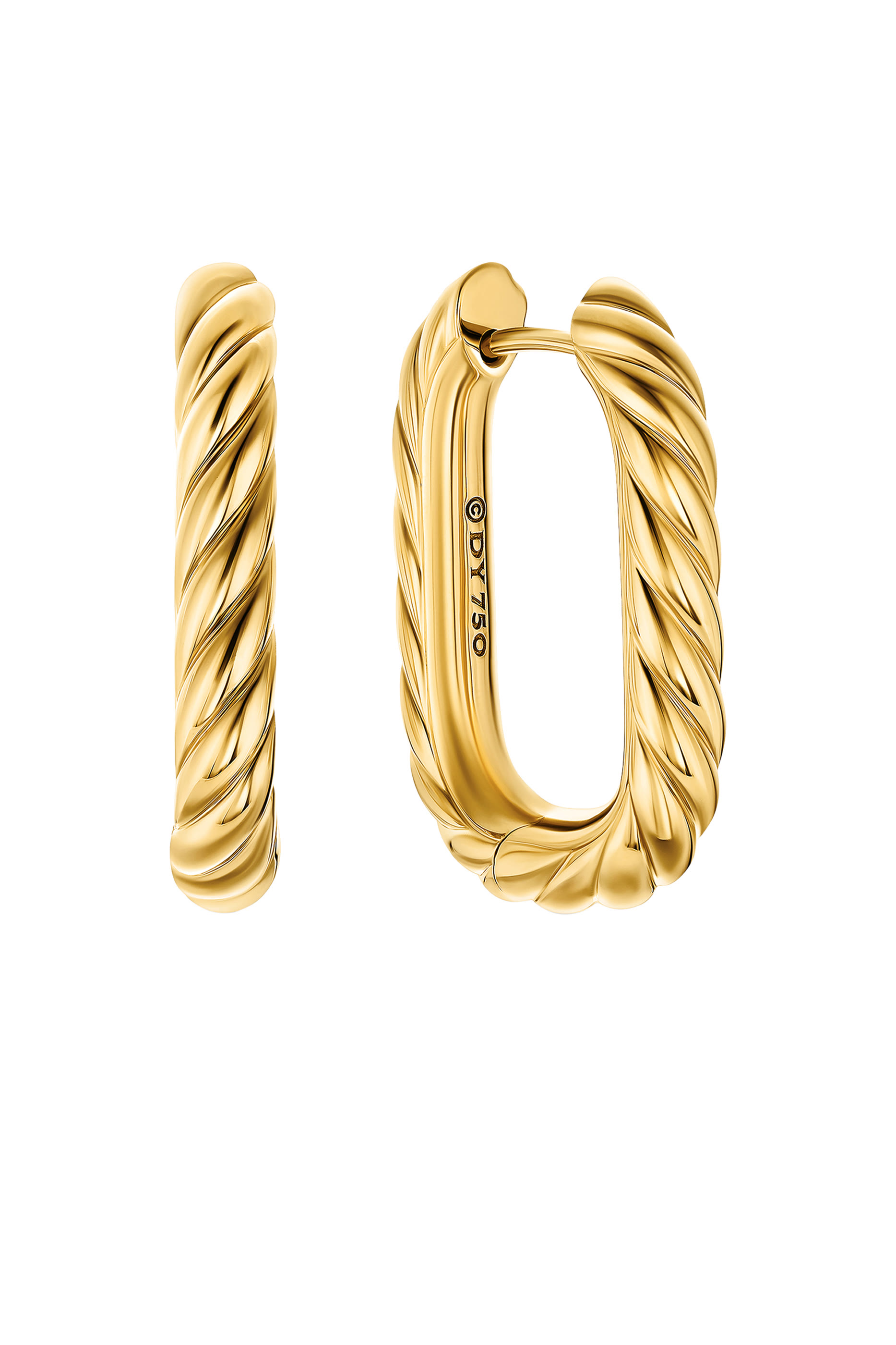 DY Madison® Cable Hoop Earrings, 18K Yellow Gold