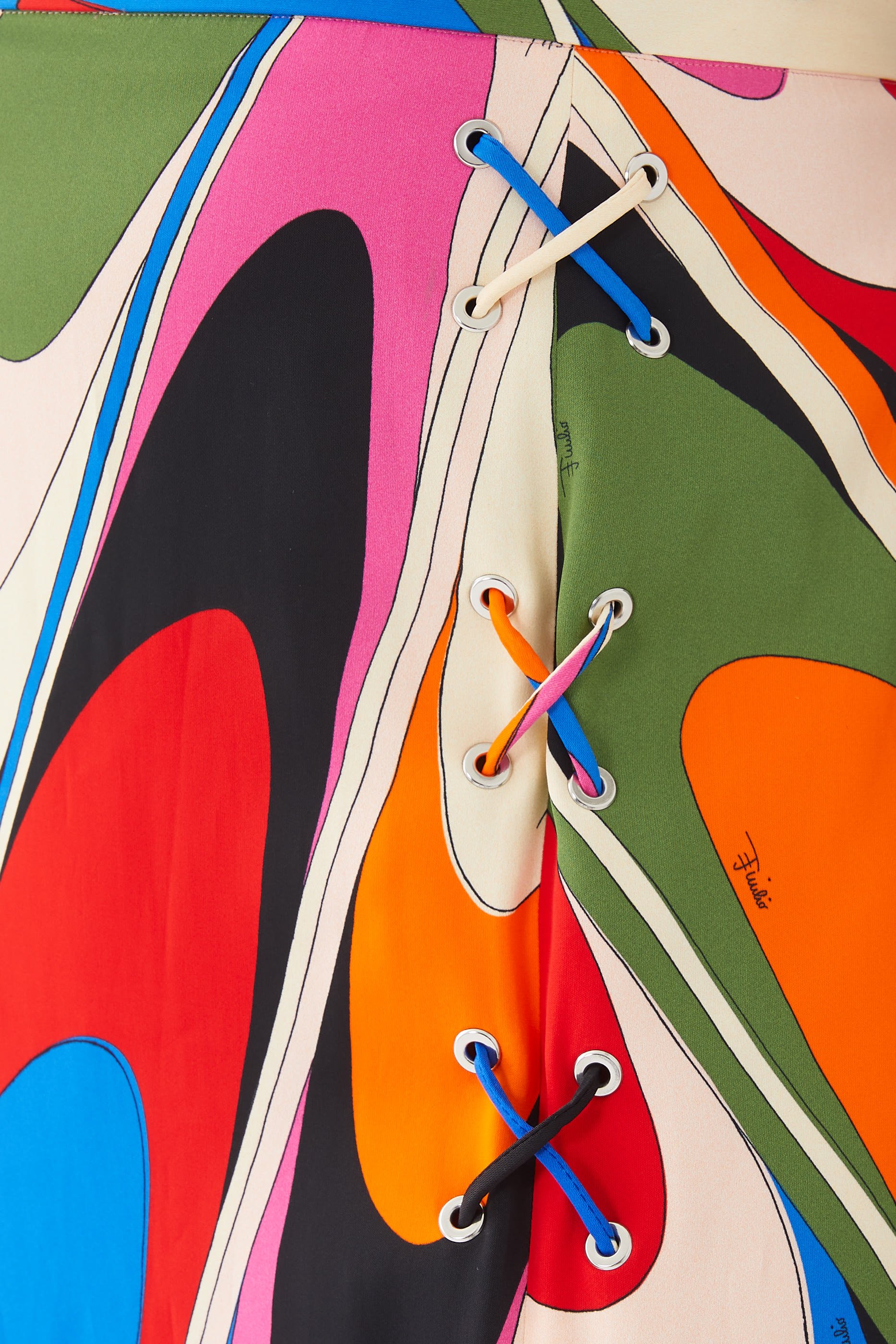 Onde Print Long Skirt