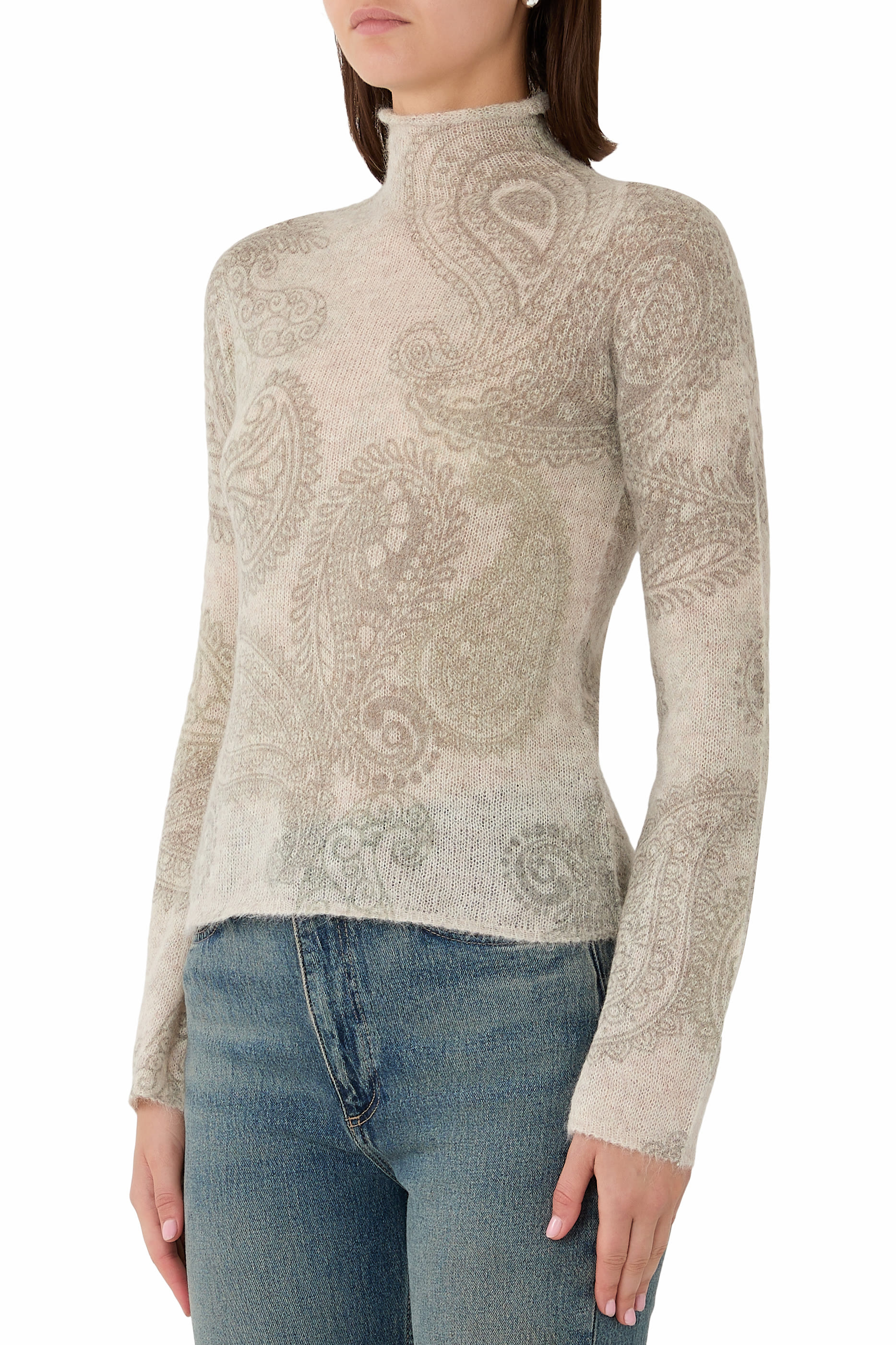 Boteh Capsule Paisley Print Alpaca Sweater