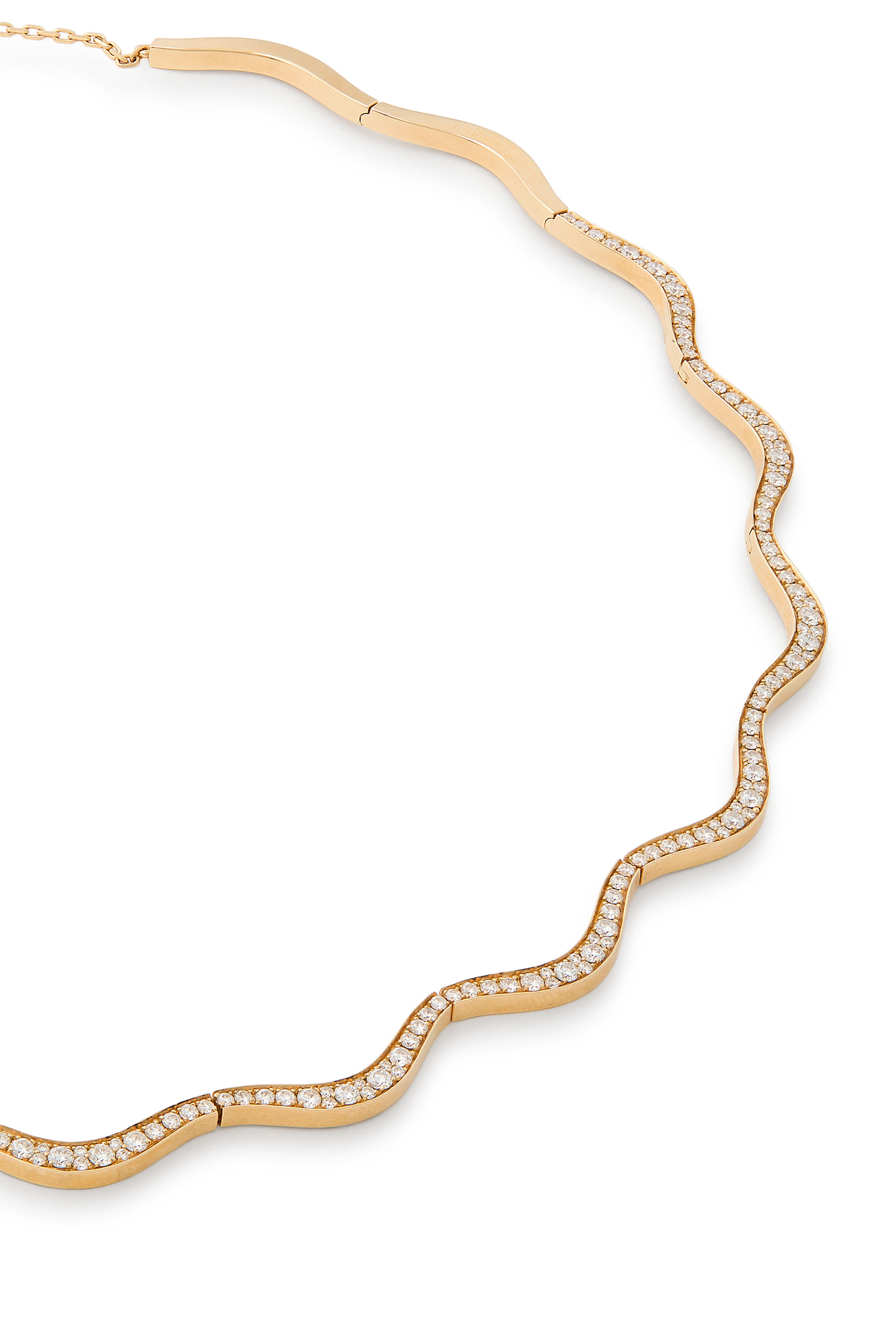 Wave Choker, 18k Yellow Gold & Diamonds