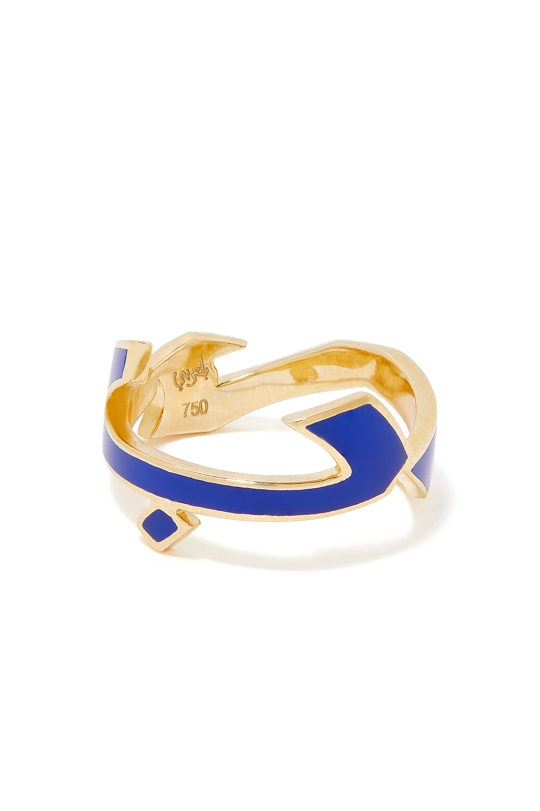 Hobb Word Ring, 18k Yellow Gold & Enamel