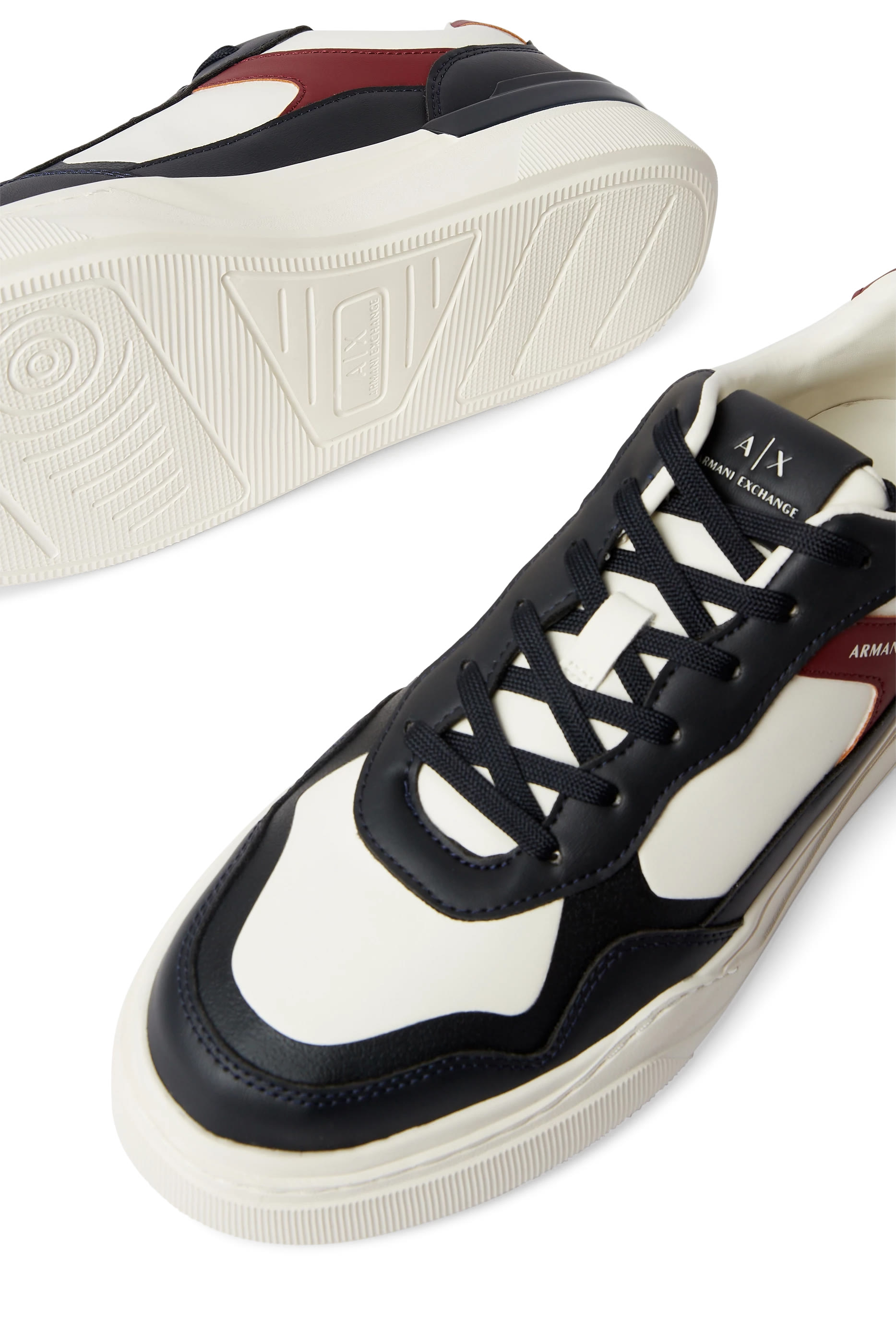 Eco-Leather Sneakers with Decorative Stitching