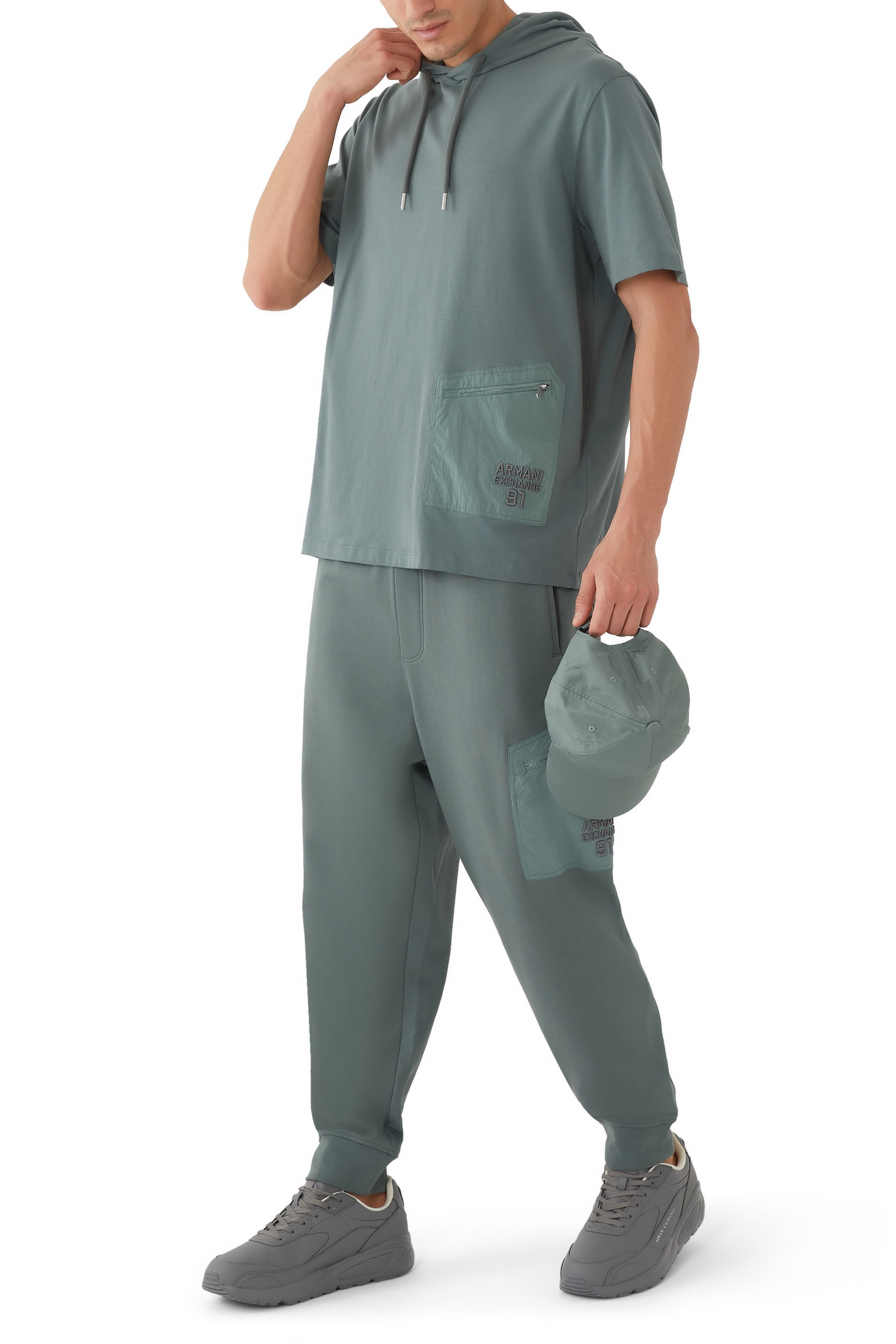 Zip-Pocket Cotton Sweatpants