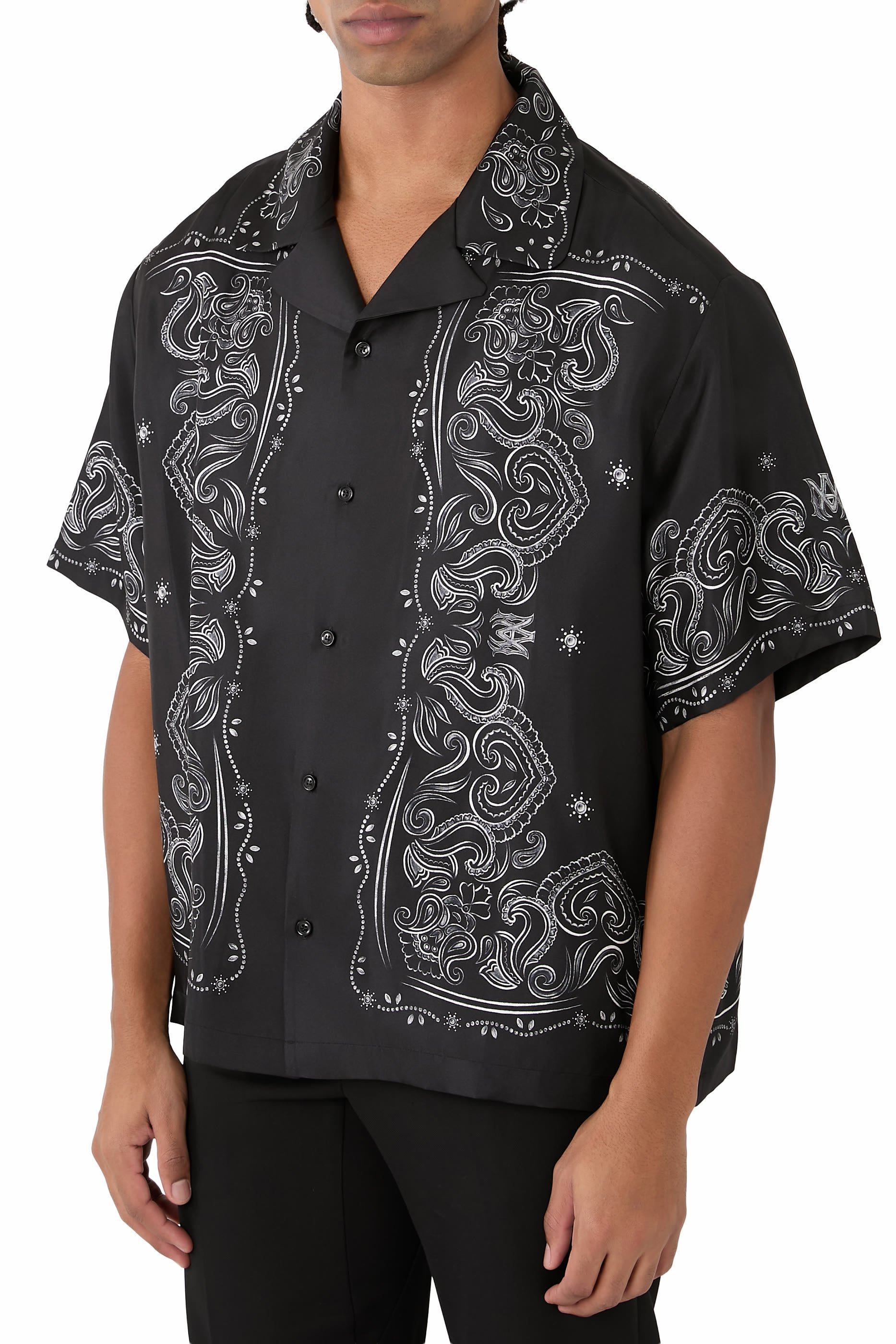Bandana Paint Oversized Bowling Shirt