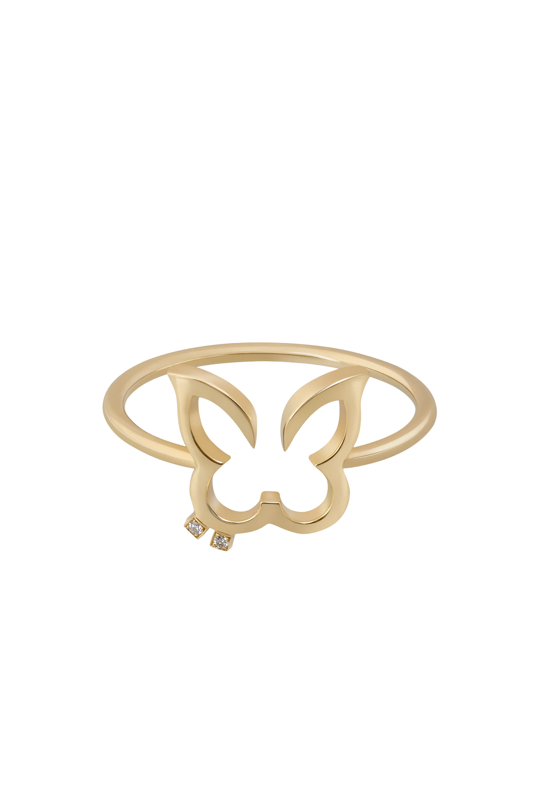 Hurriyah Diamond Butterfly Ring, 18k Yellow Gold and Diamonds