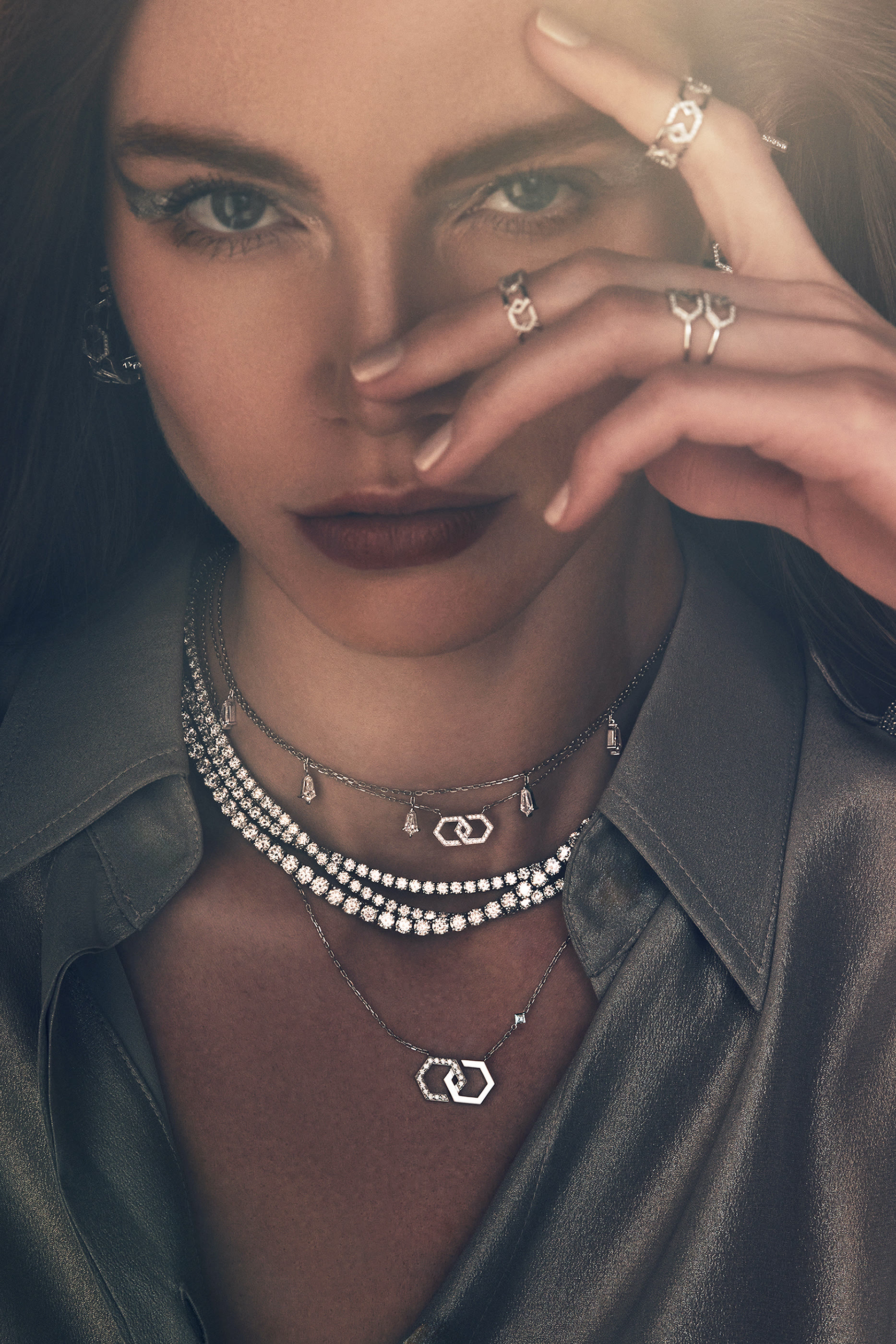 Infinity Medium Necklace, 18K White Gold & Diamonds