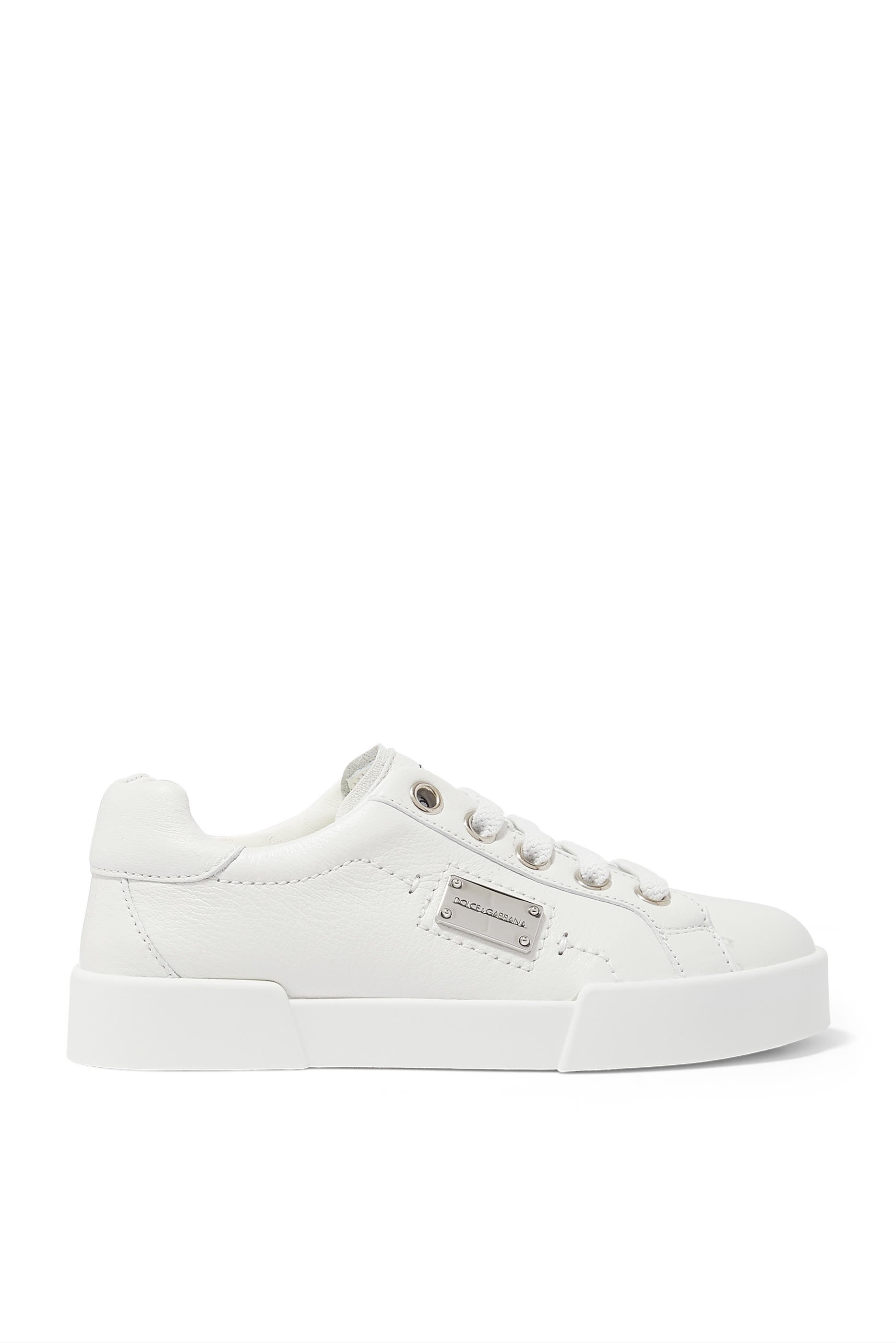 Kids Logo-Plaque Low-Top Sneakers