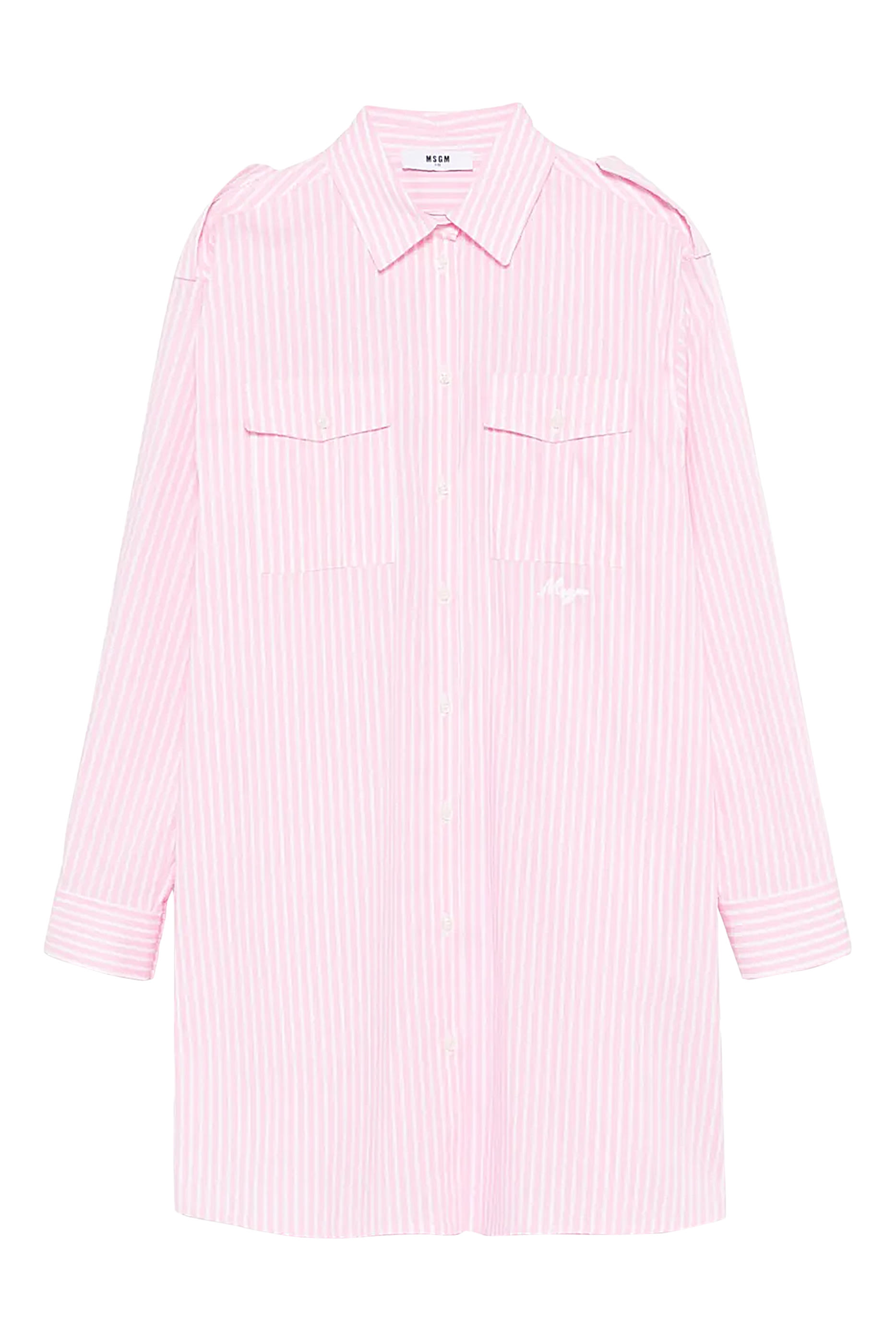Kids Vertical Stripes Poplin Shirt Dress
