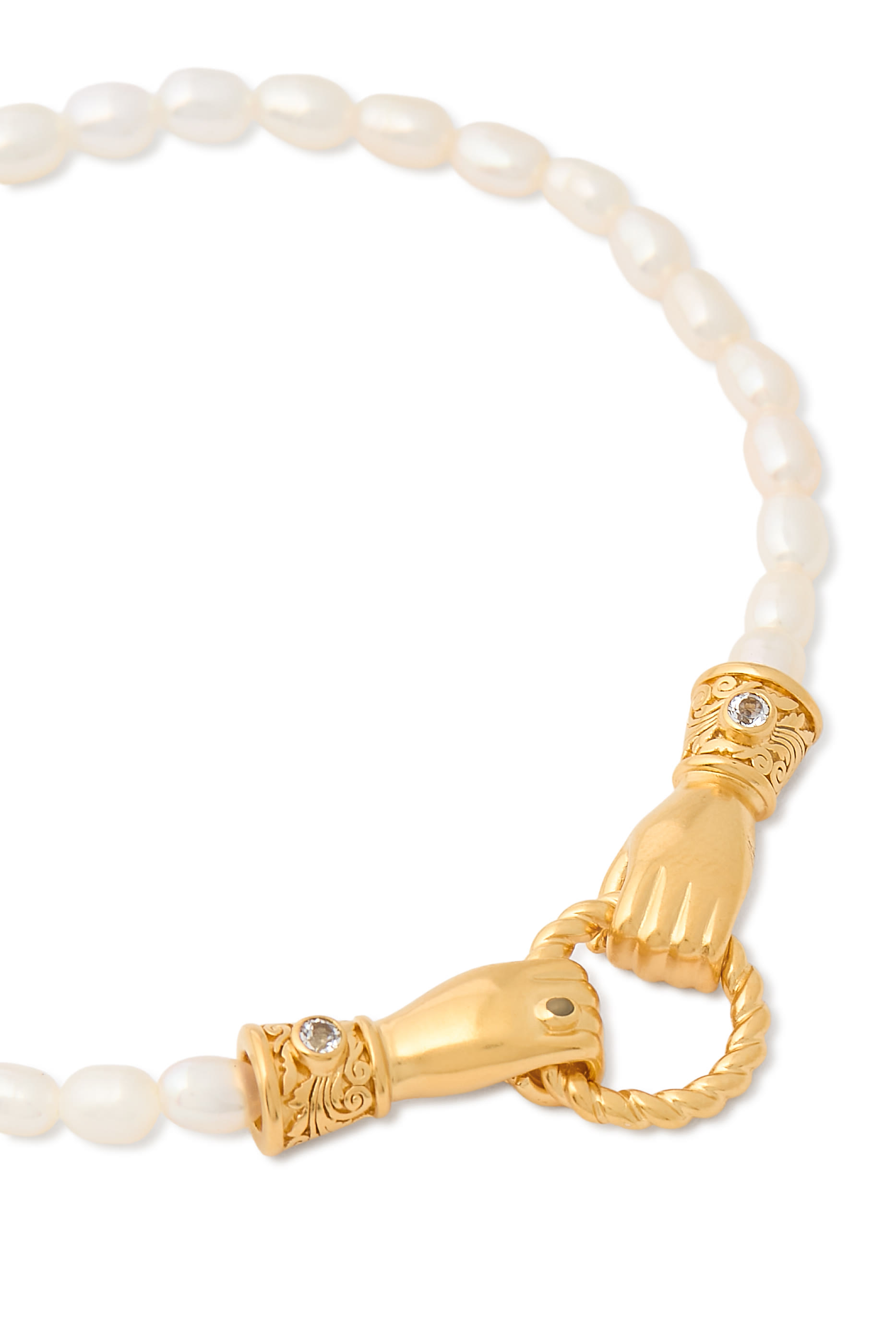 Harris Reed In Good Hands Pearl Bracelet, 18k Recycled Gold Plated on Brass 