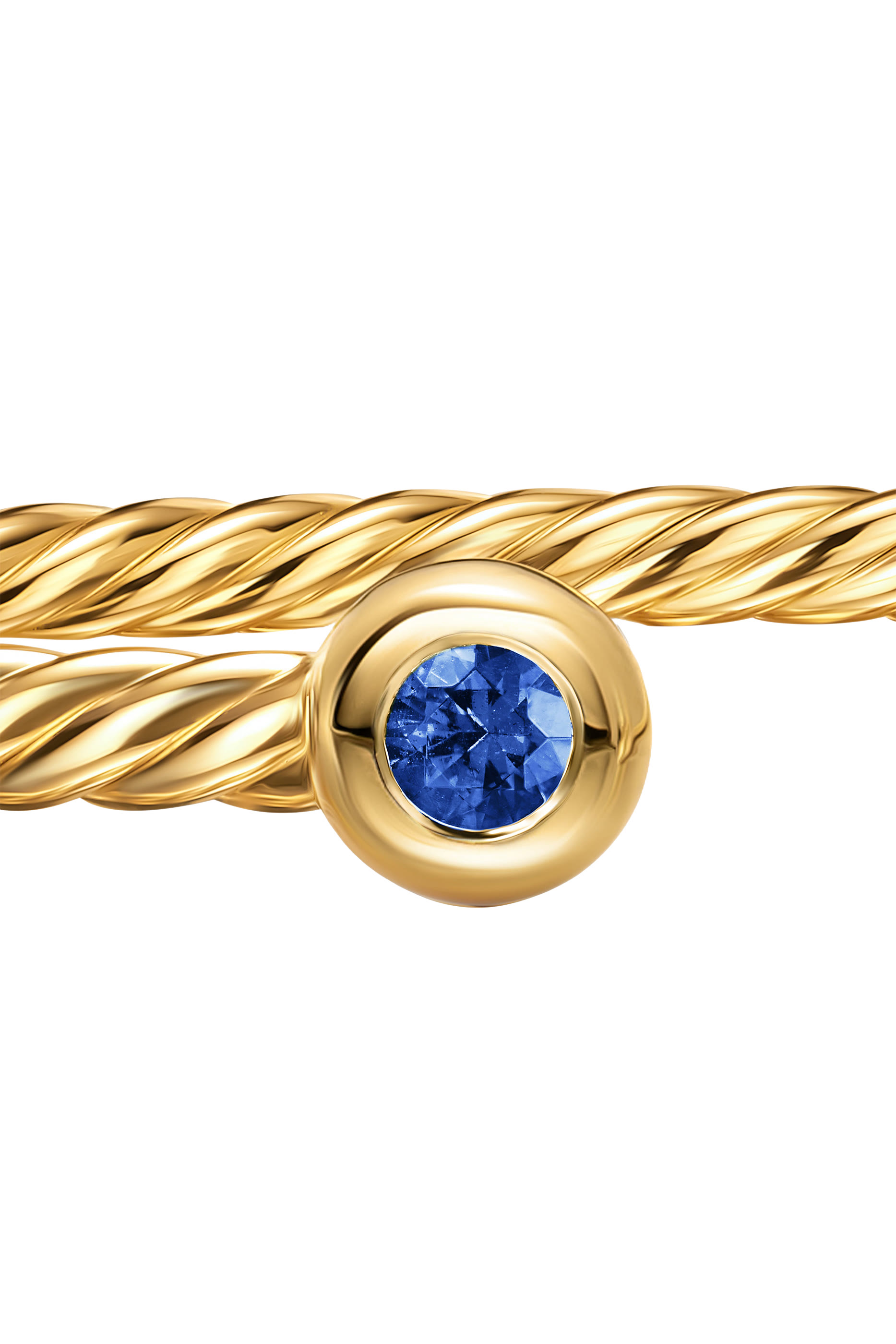 Micro Cablespira&reg; Flex Round Bracelet, 18k Yellow Gold & Sapphire