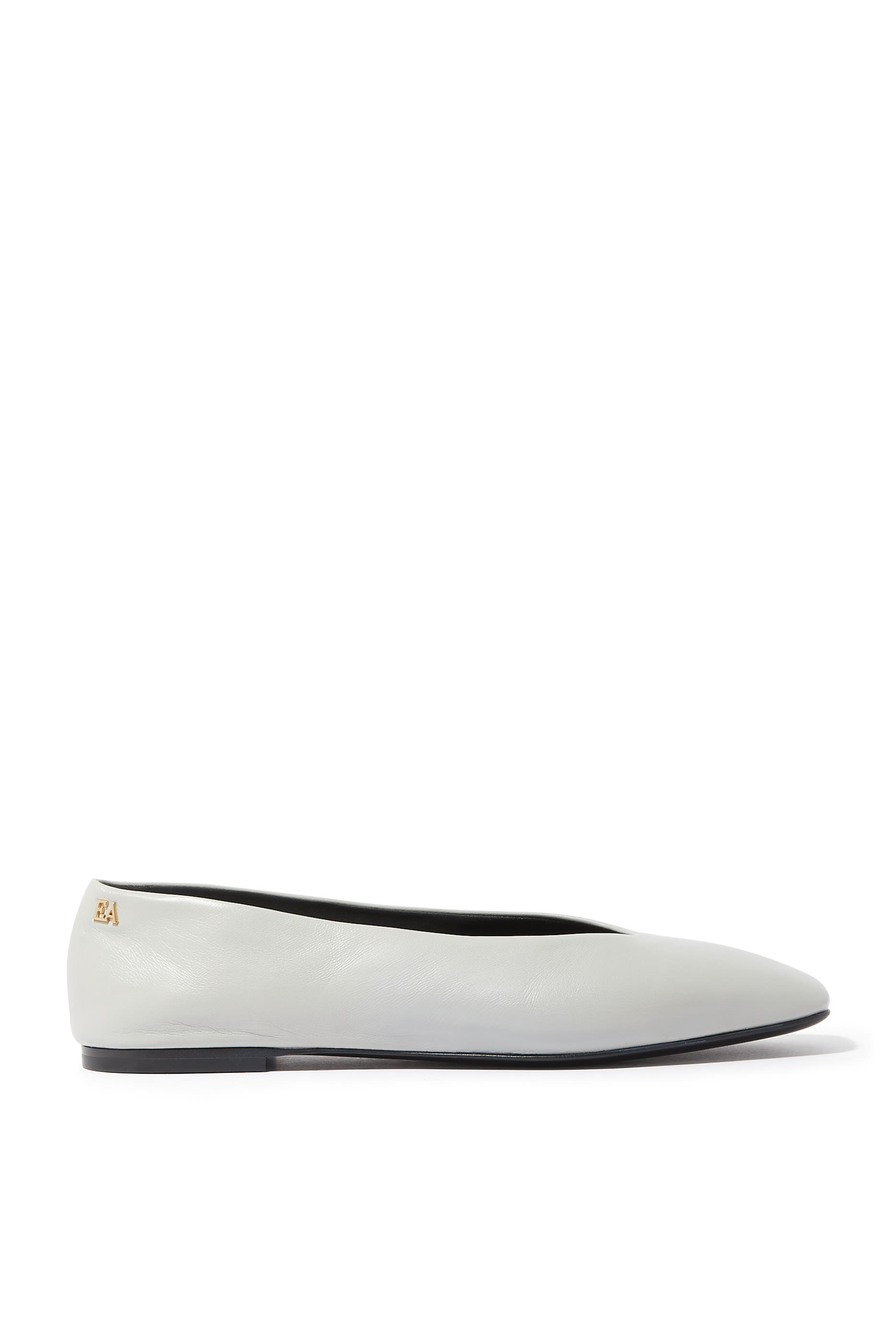 Nappa Leather Square-Toed Ballerinas
