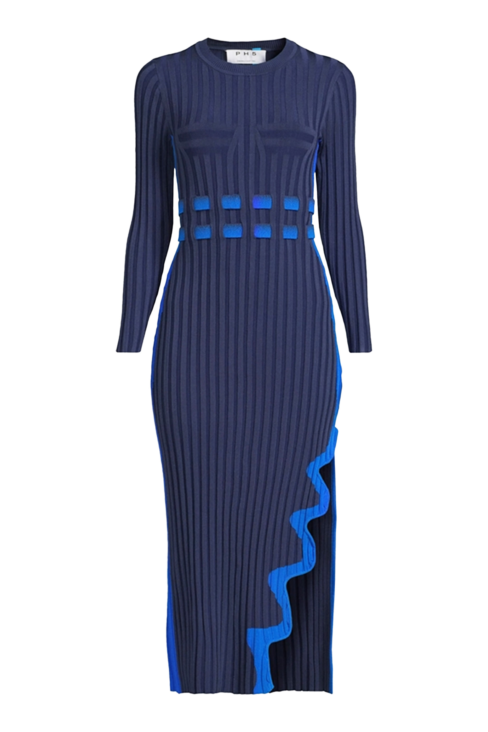 Aster Pleated Dress with Wavy Slit