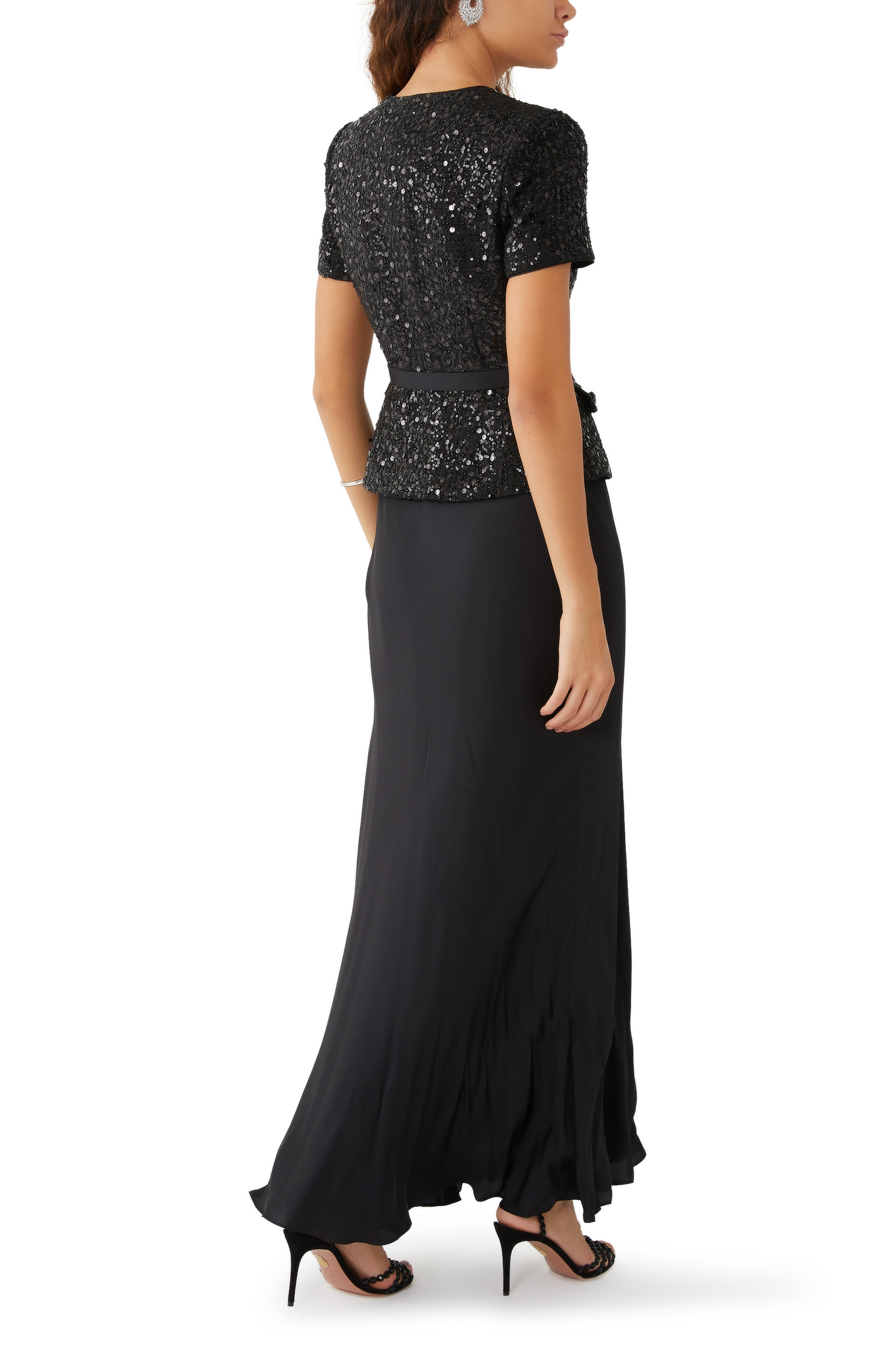 Sequin Boucle Maxi Dress