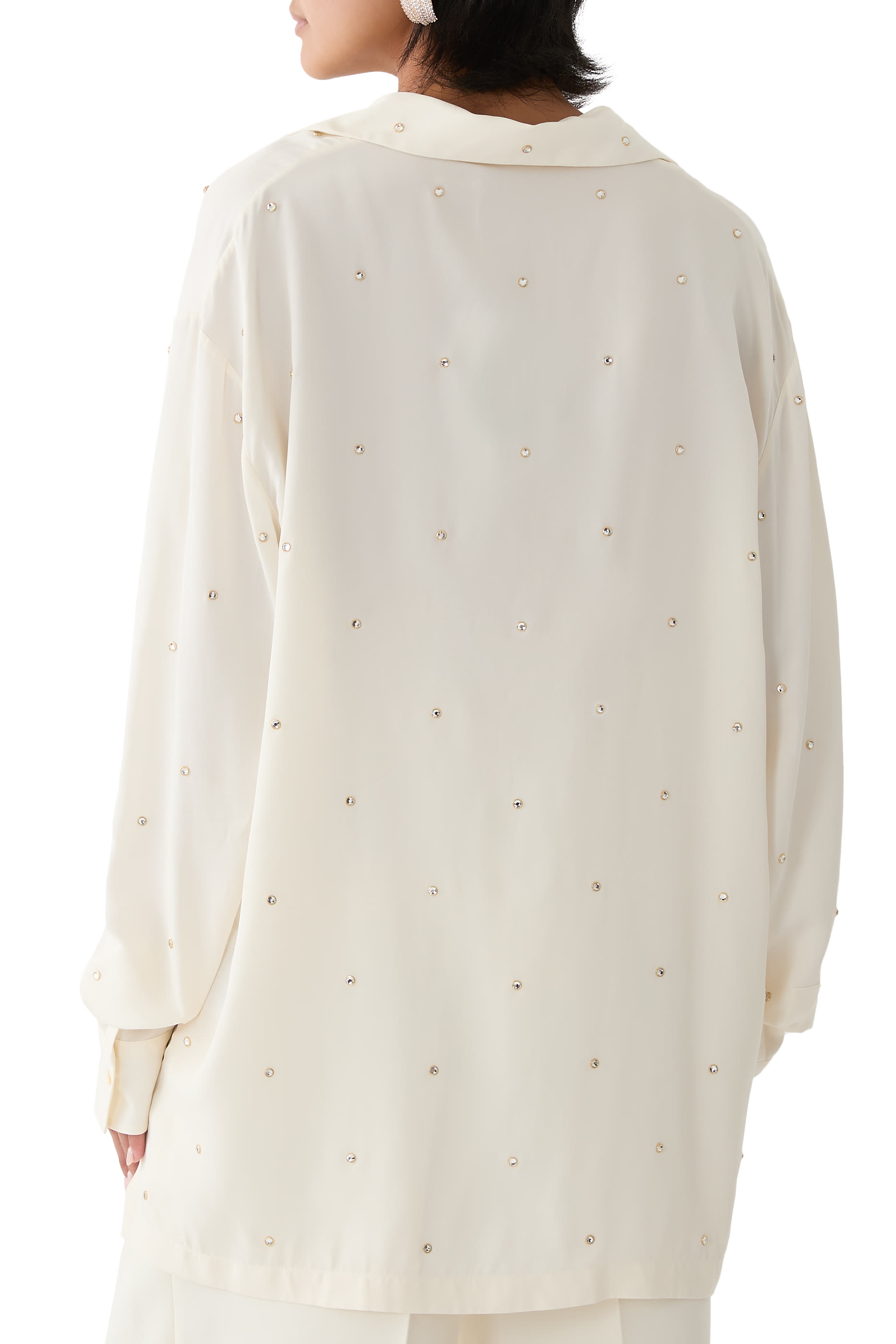 Lead-Free Crystal Oversized Shirt