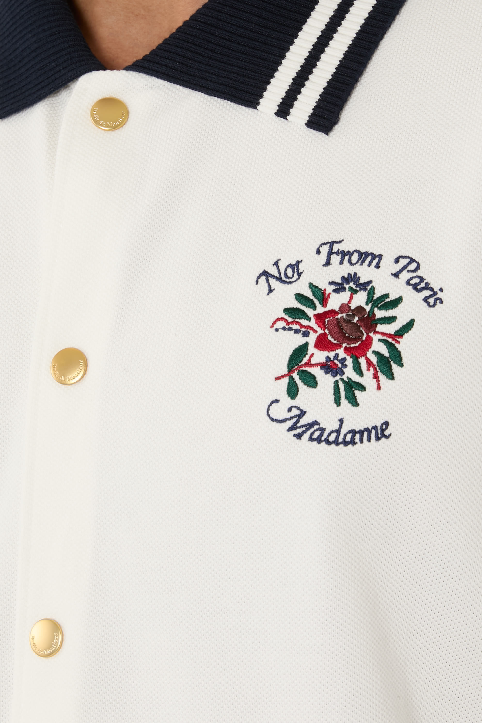 Chemise Piqu&eacute;e Slogan Rose Shirt 