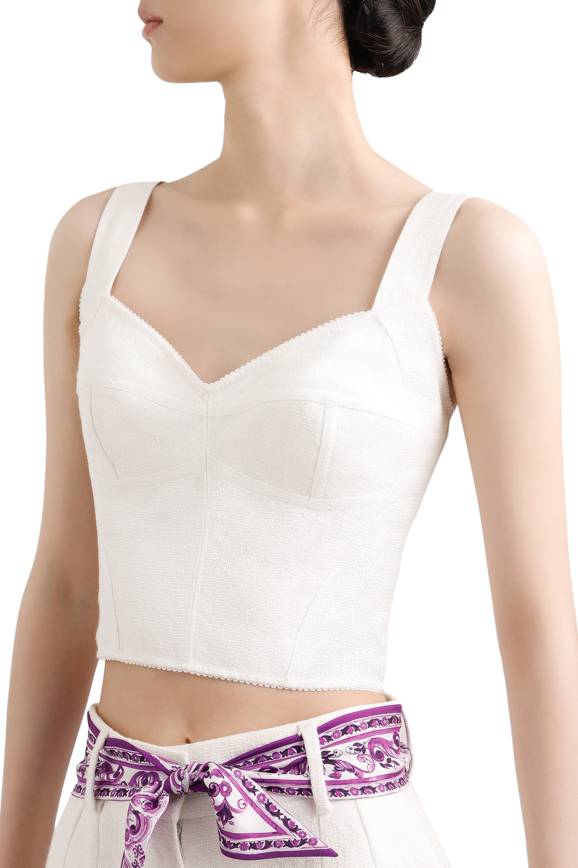 Shaper Corset Bustier in Lace and Jacquard