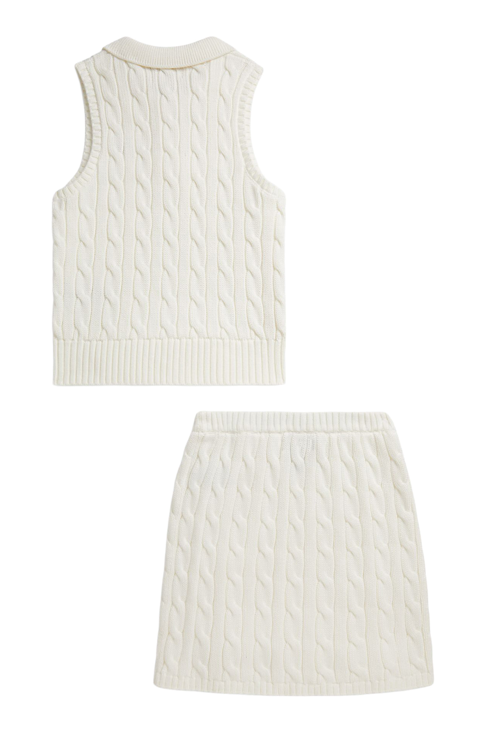 Kids  Cotton Polo Jumper & Faux-Wrap Skirt