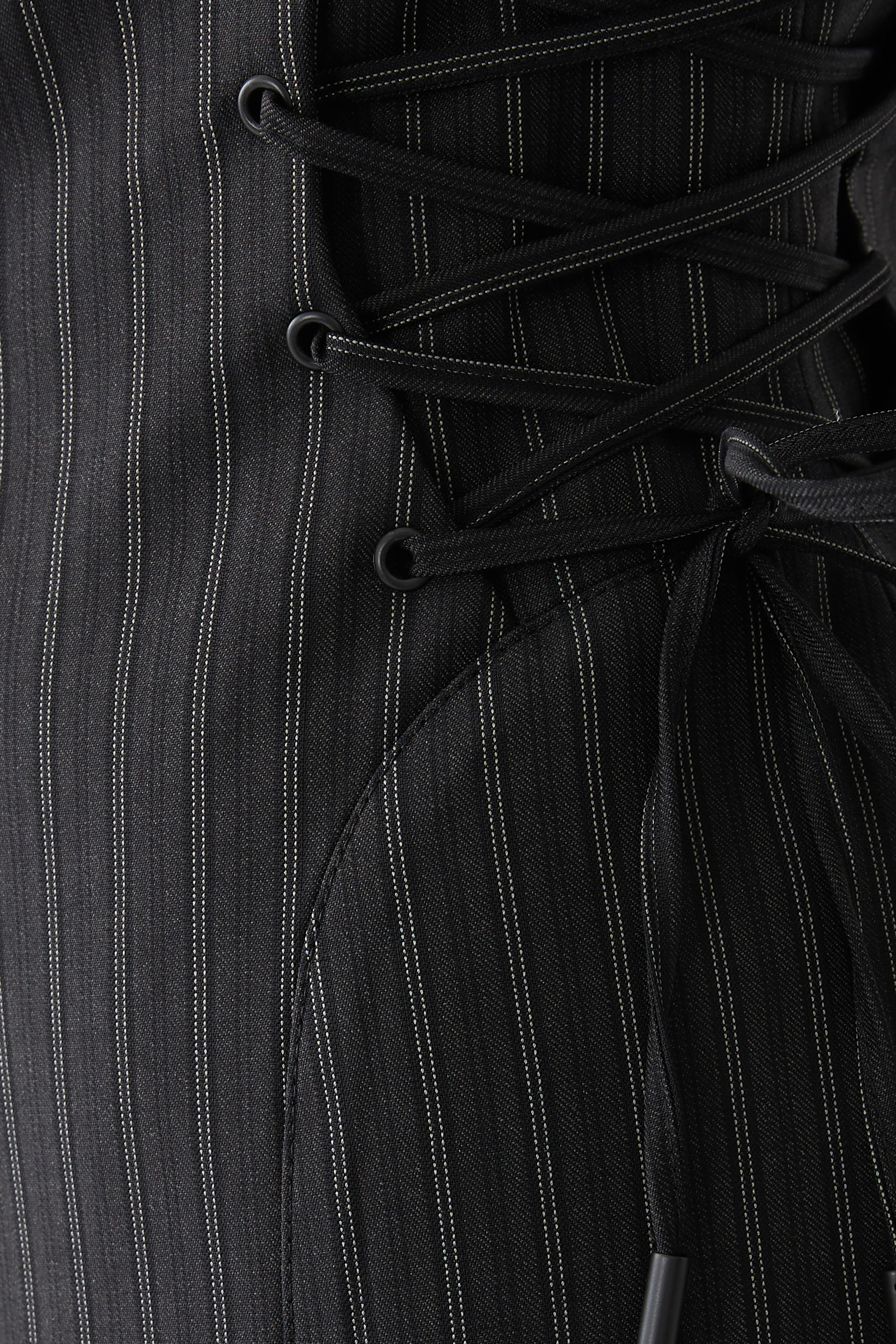 Pinstripe Sculptural Laced Jacket
