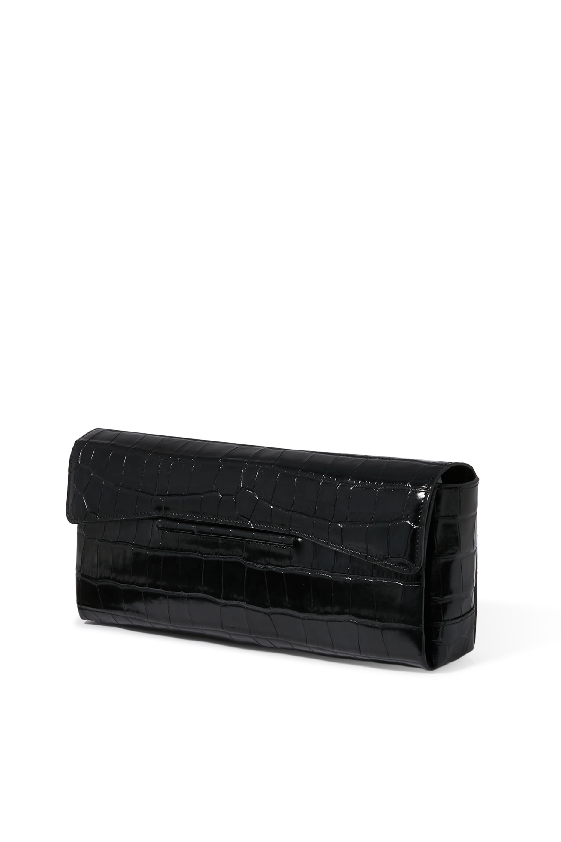 Soft Croco-Embossed T-Clutch 
