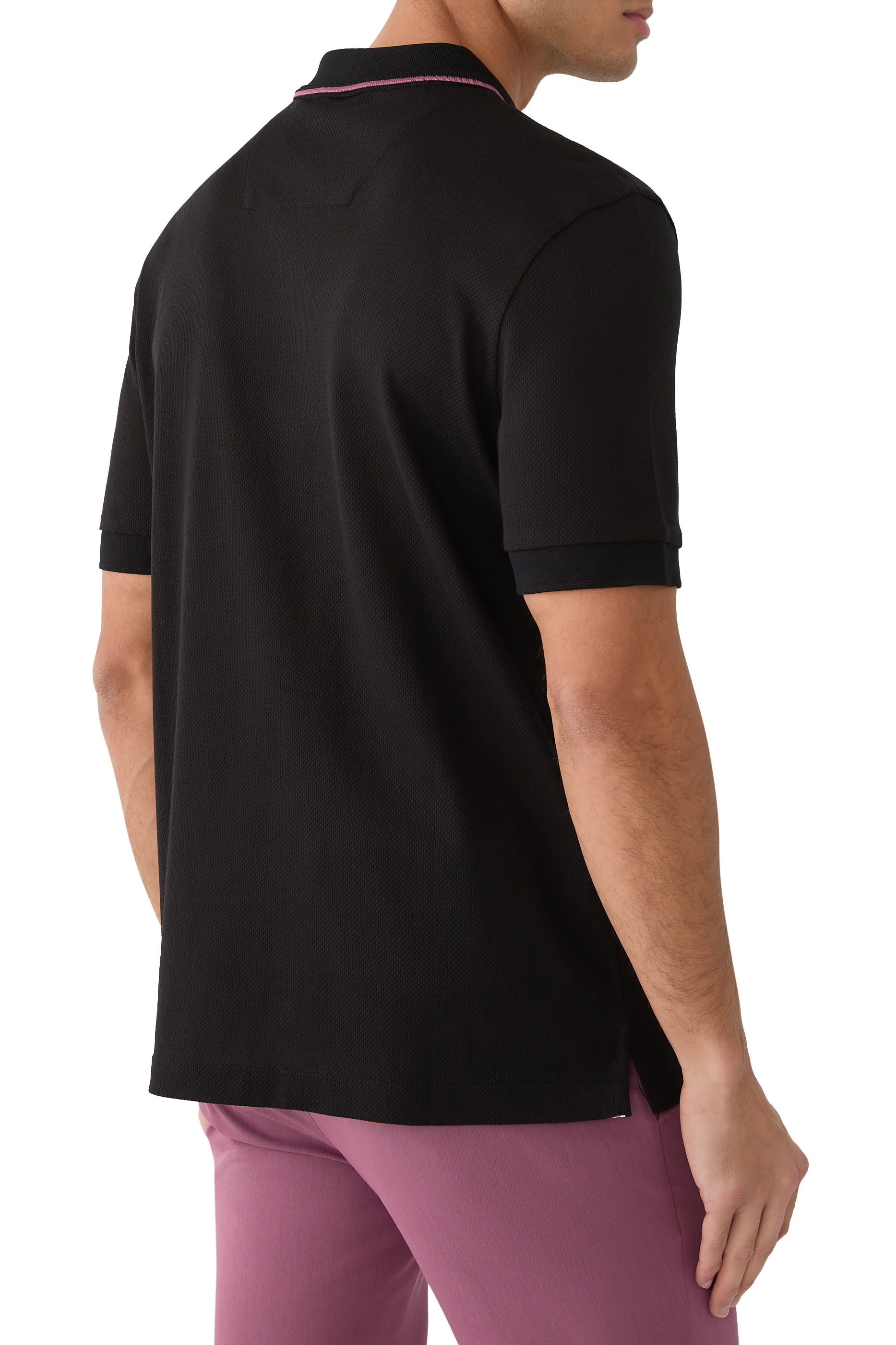 Structured-Cotton Polo Shirt with Zip Placket