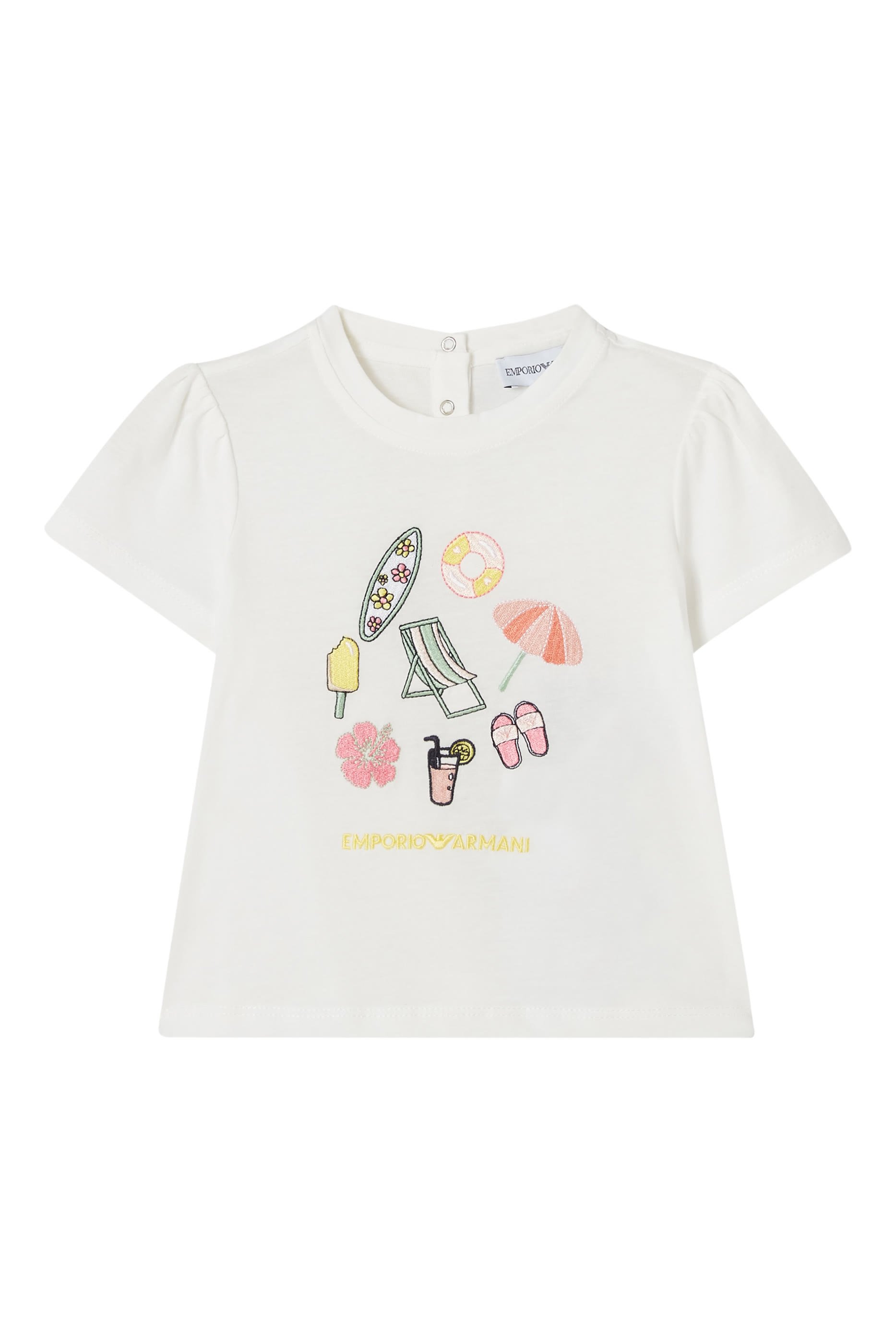 Kids Beach-Embroidered T-Shirt