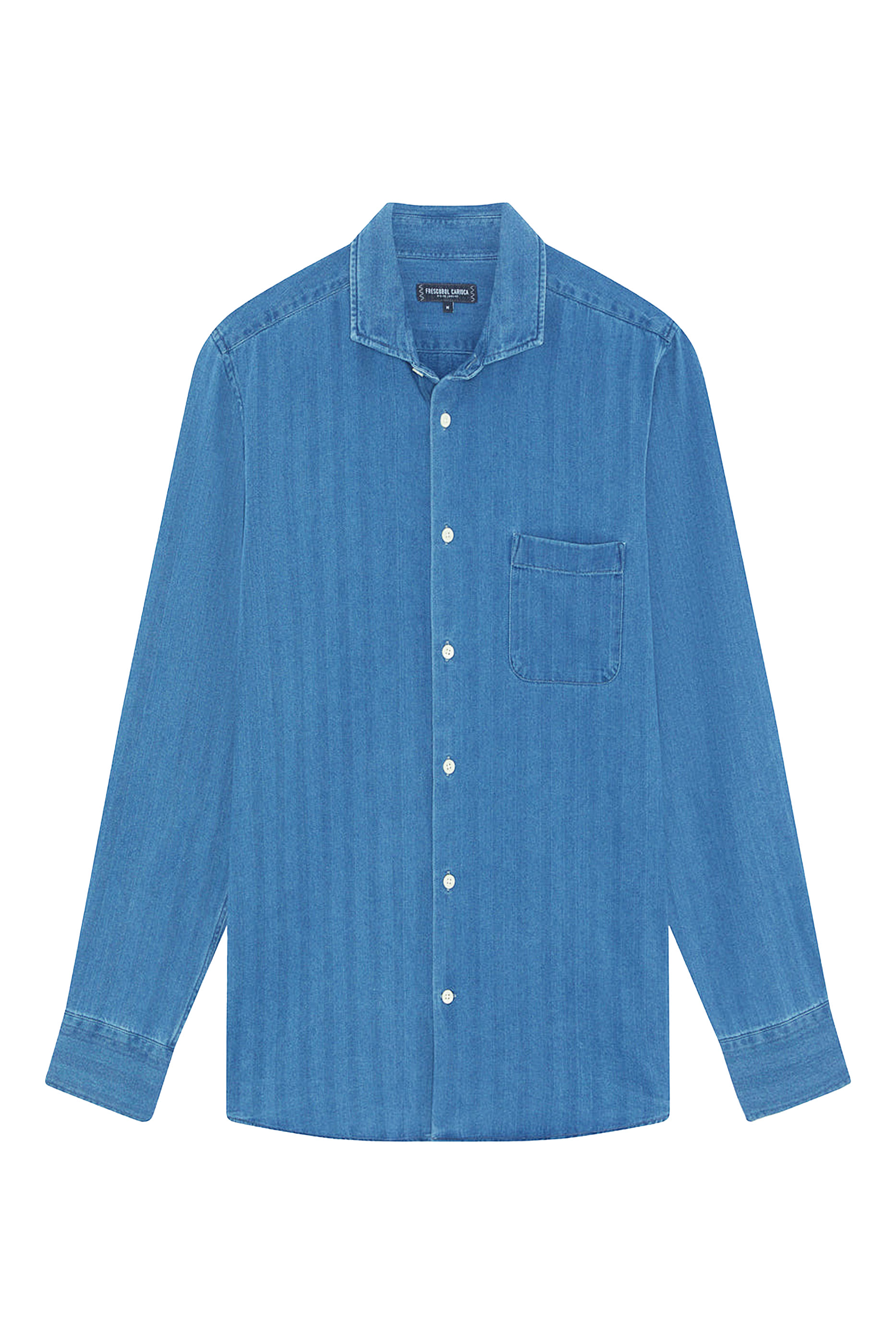 Emilio Herringbone Denim Shirt