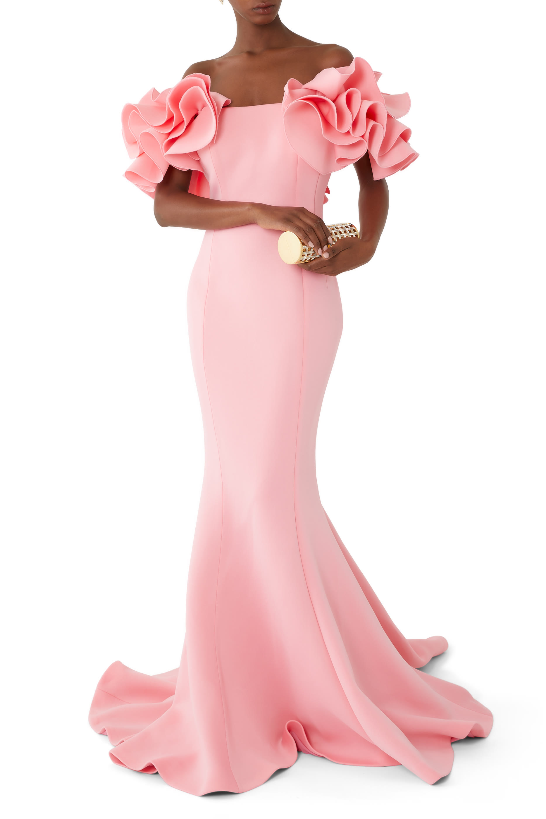 Blush Off the Shoulder Sheath Dress