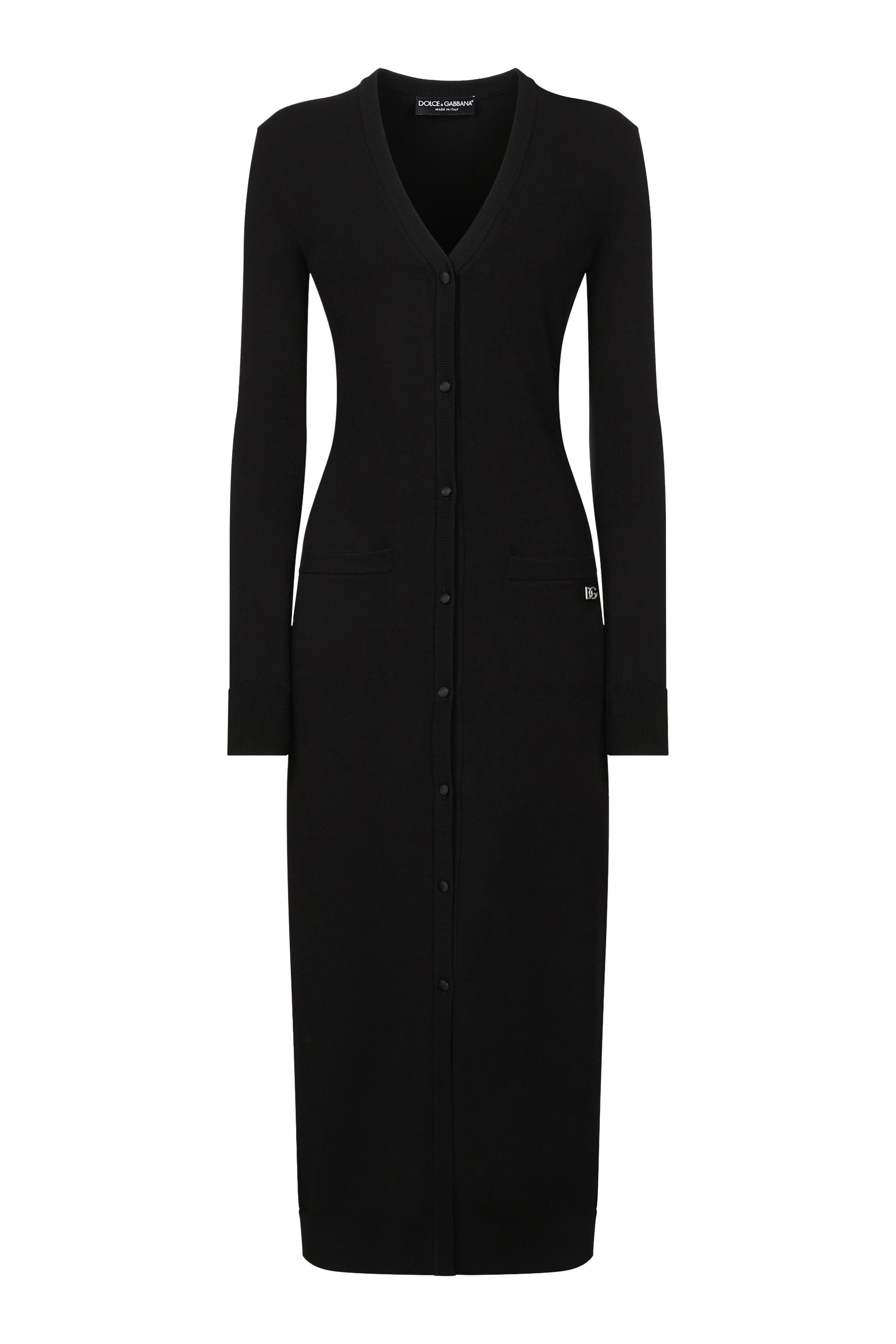 DG Logo Long Stretch Viscose Knit Cardigan